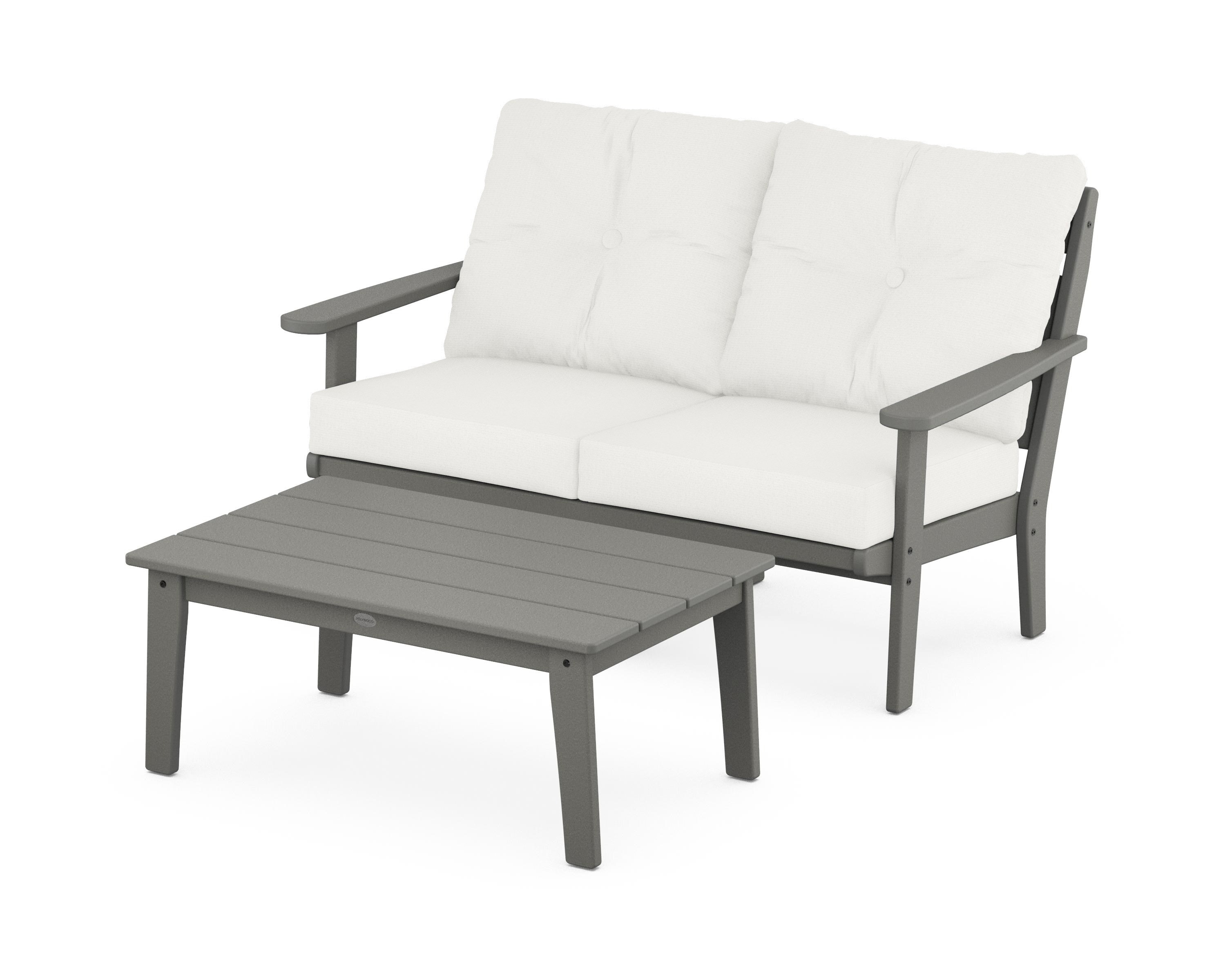 POLYWOOD Lakeside 2-Piece Lounge Loveseat Set