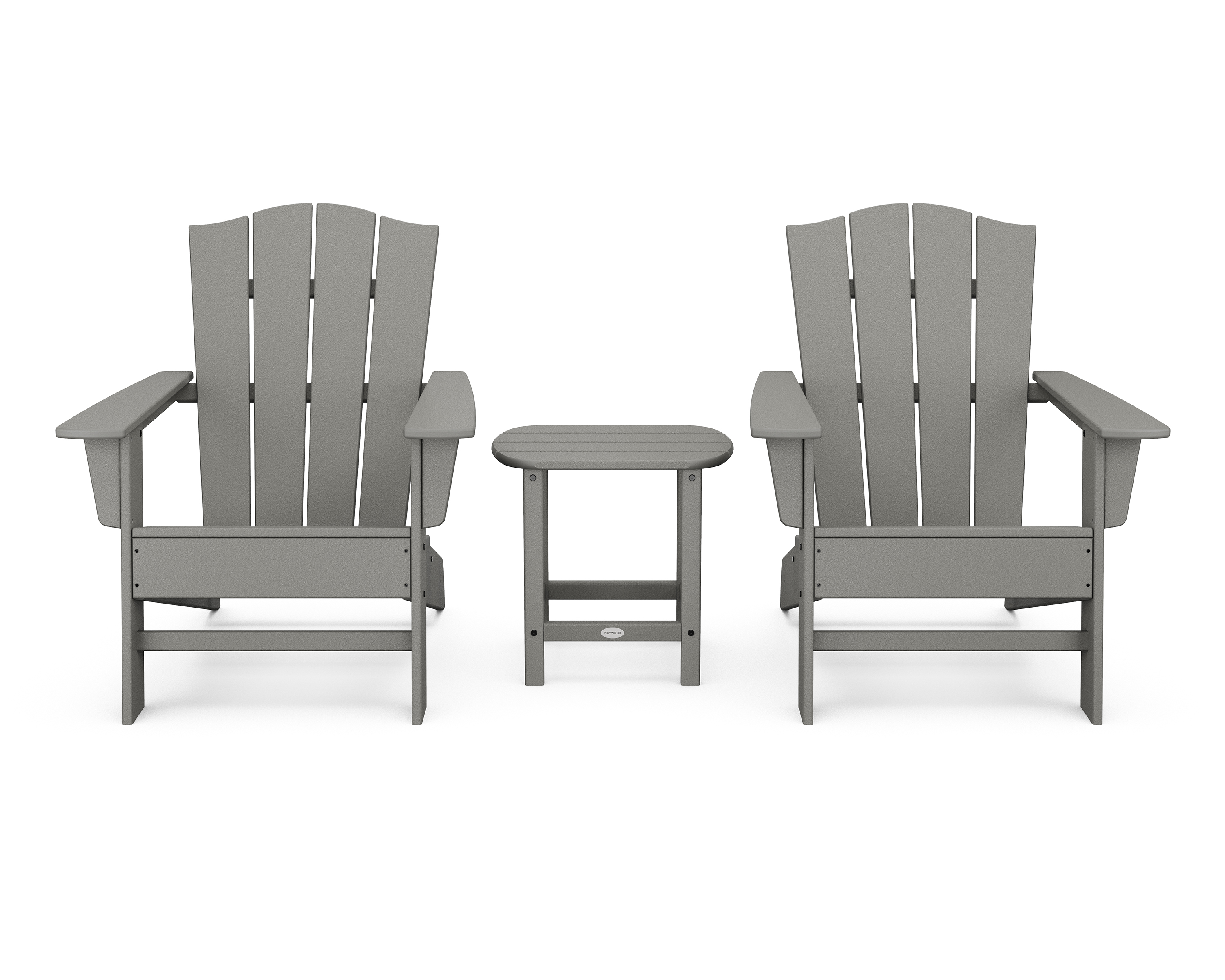 POLYWOOD Wave 3-Piece Adirondack Chair Set with The Crest Chairs