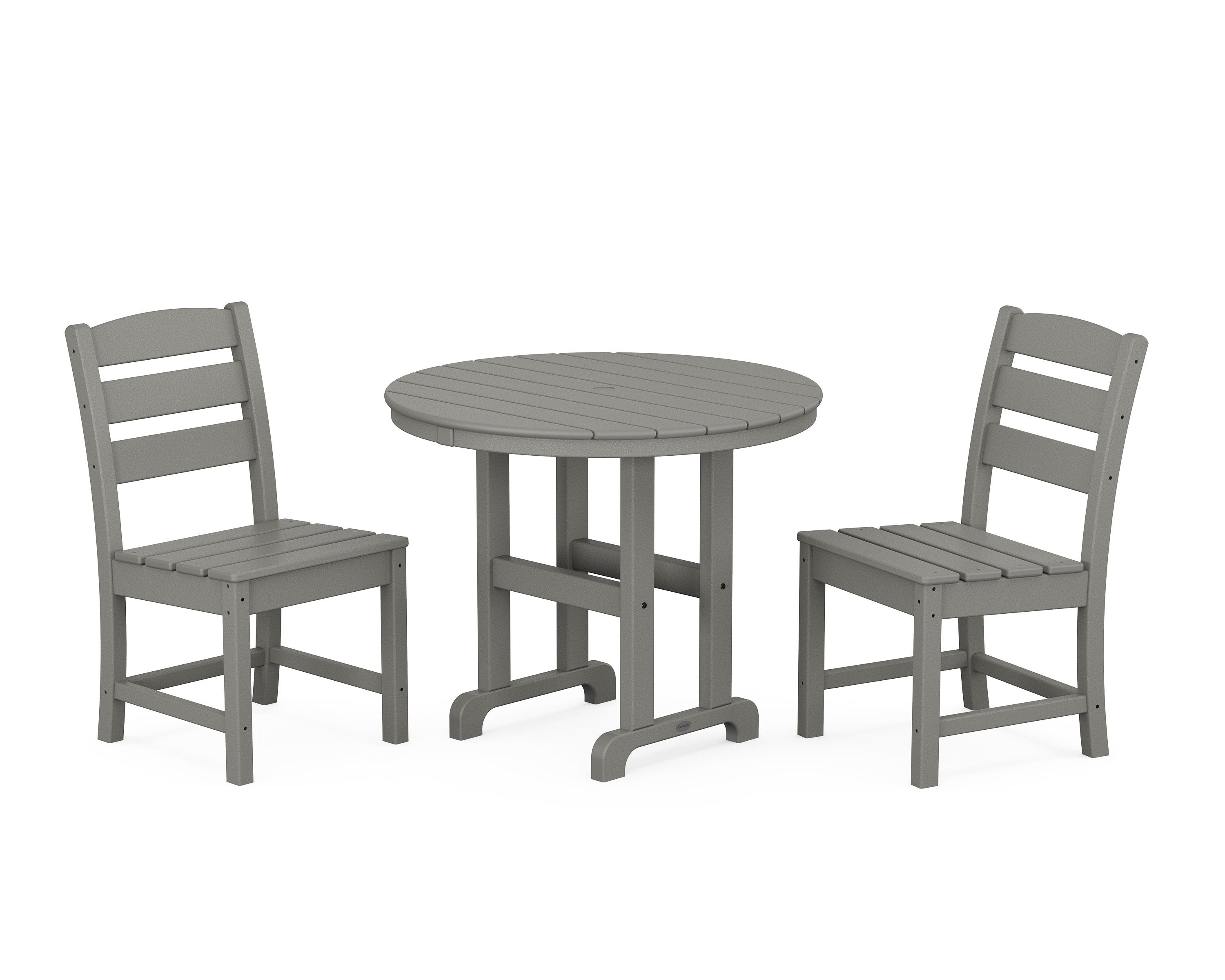POLYWOOD Lakeside Side Chair 3-Piece Round Dining Set