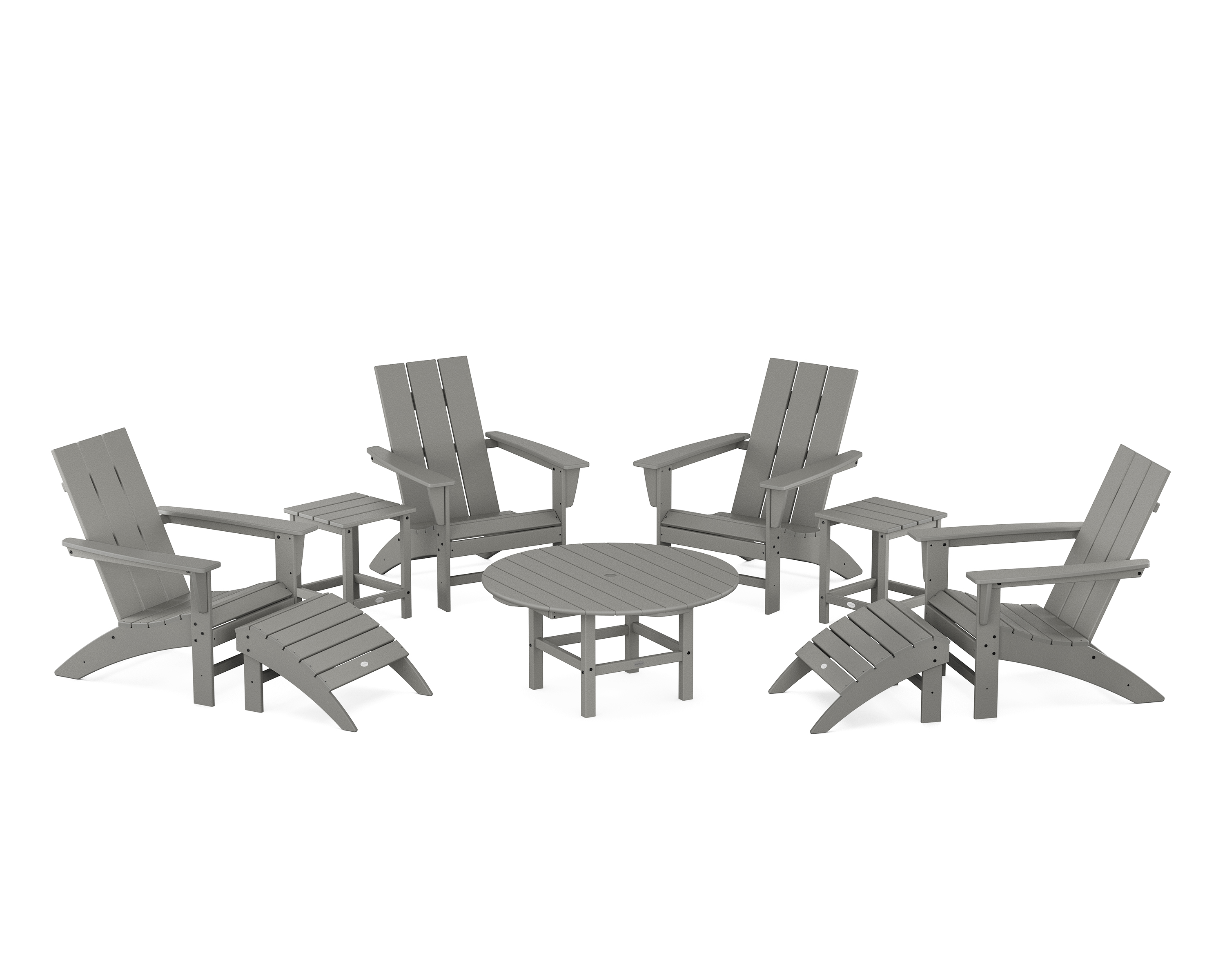 POLYWOOD Modern Adirondack Chair 9-Piece Conversation Set