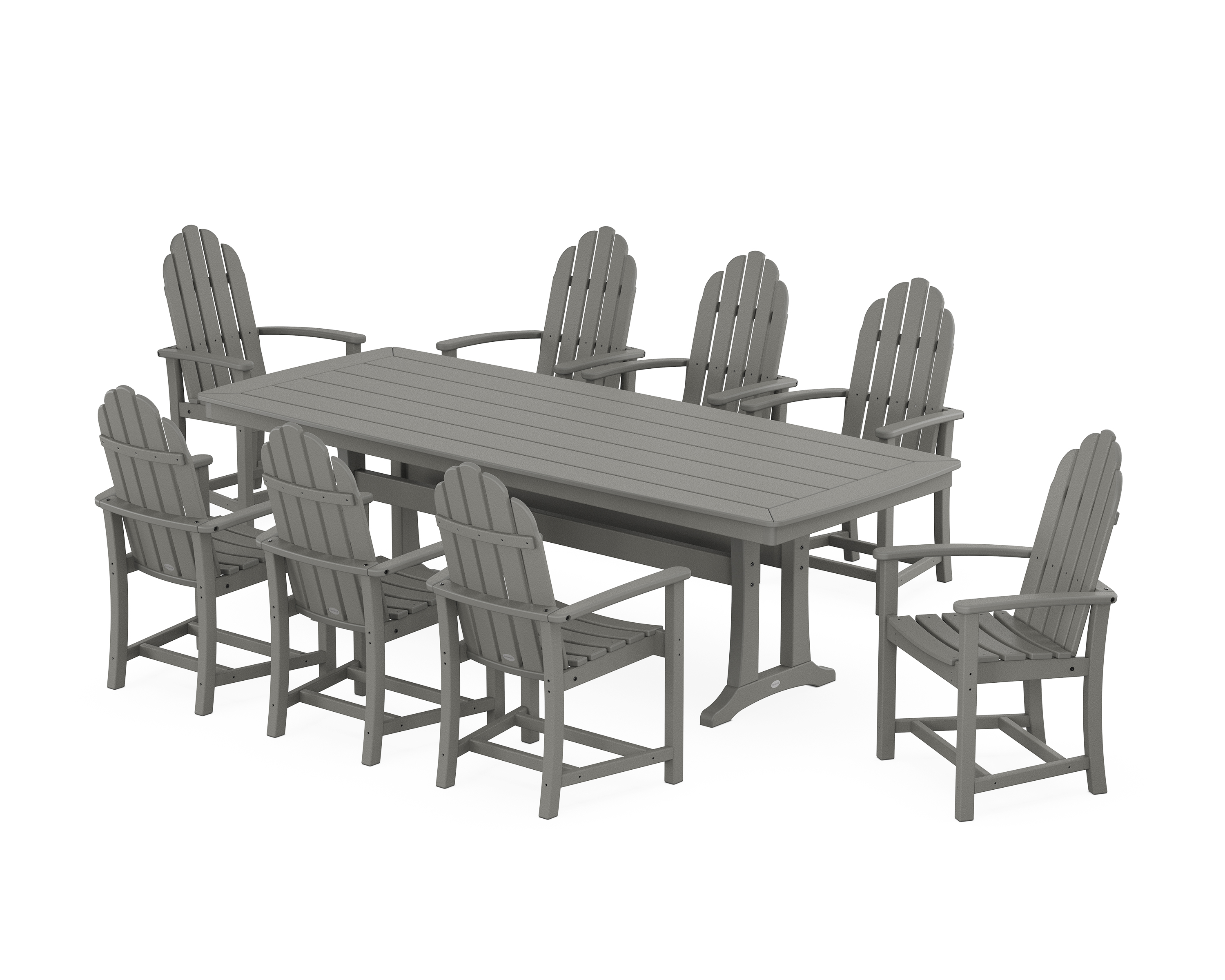 POLYWOOD Classic Adirondack 9-Piece Dining Set with Trestle Legs