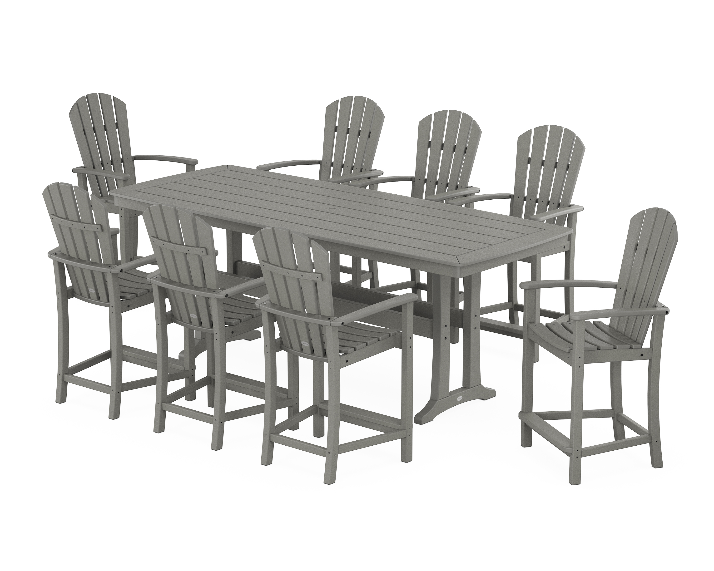 POLYWOOD Palm Coast 9-Piece Counter Set with Trestle Legs