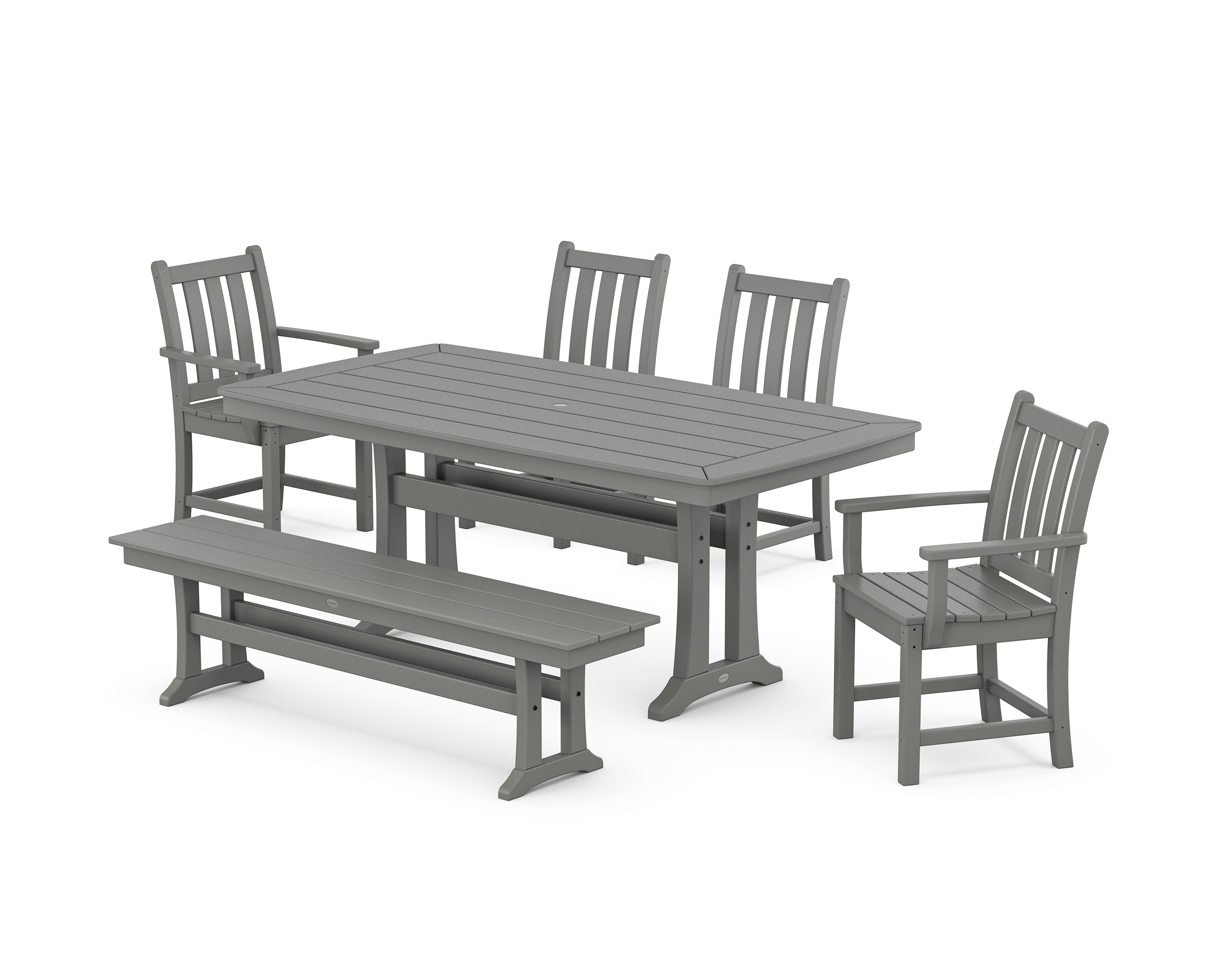 POLYWOOD Traditional Garden 6-Piece Dining Set with Trestle Legs