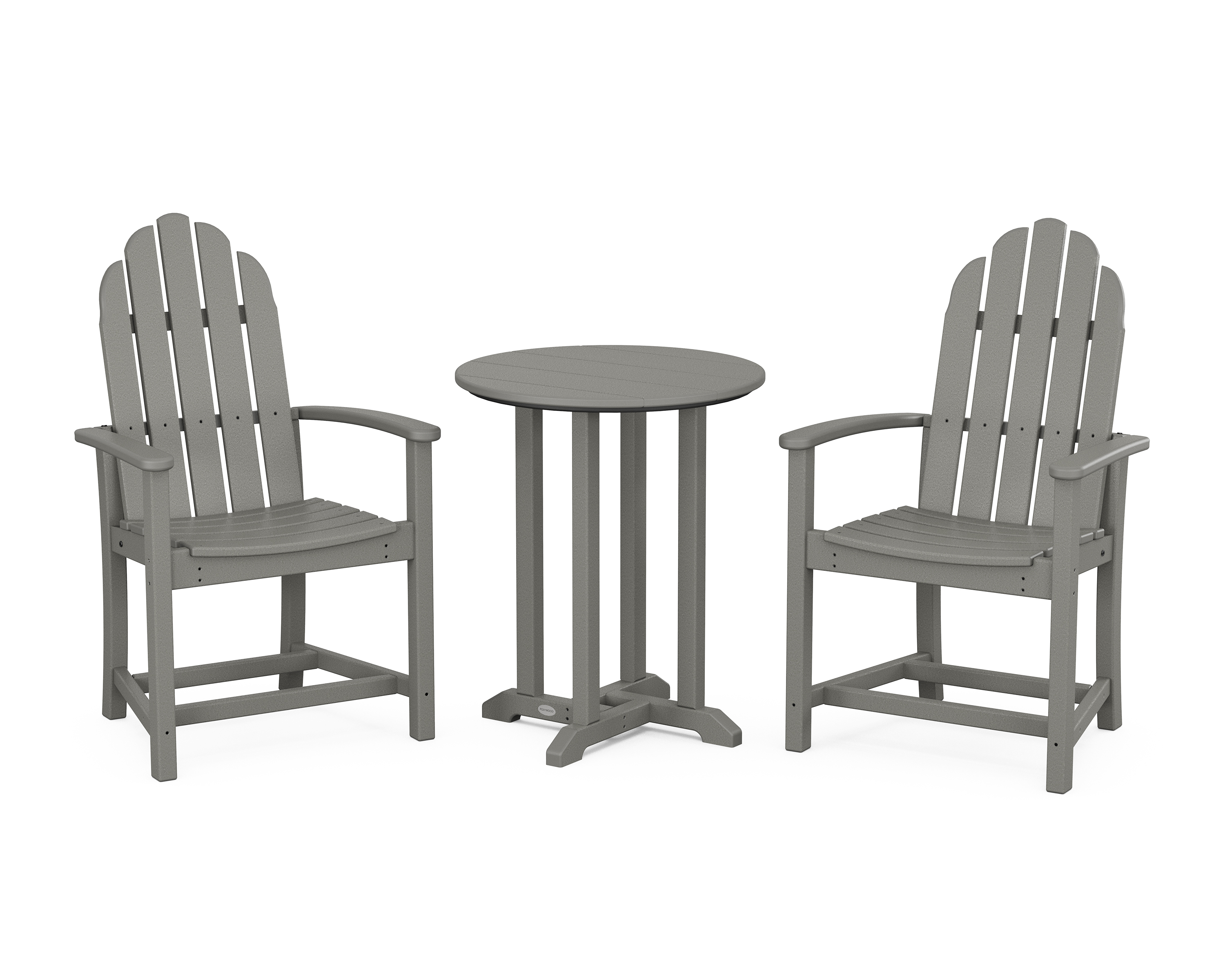 POLYWOOD Classic Adirondack 3-Piece Round Bistro Dining Set