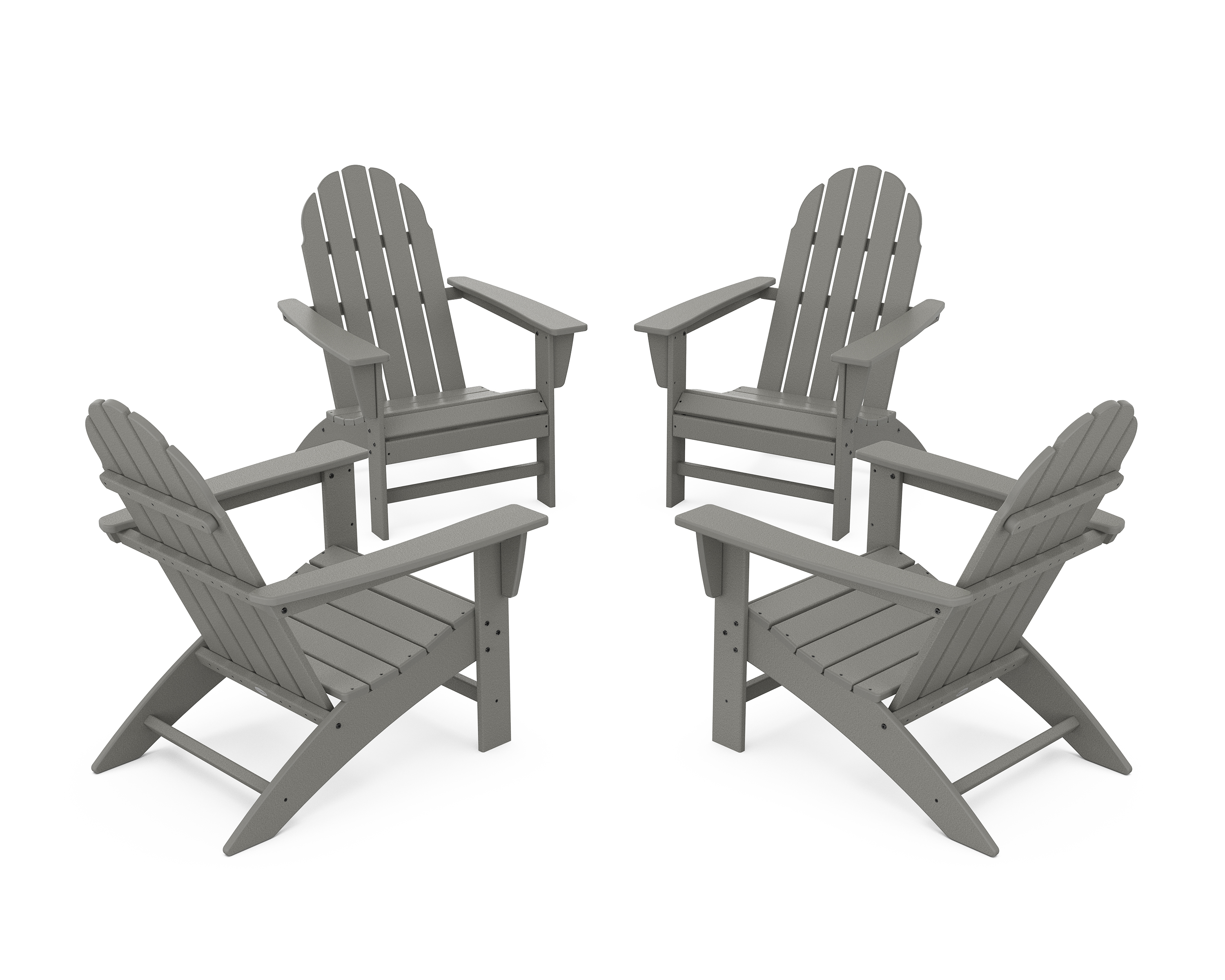 POLYWOOD Vineyard 4-Piece Adirondack Conversation Set shown in slate grey