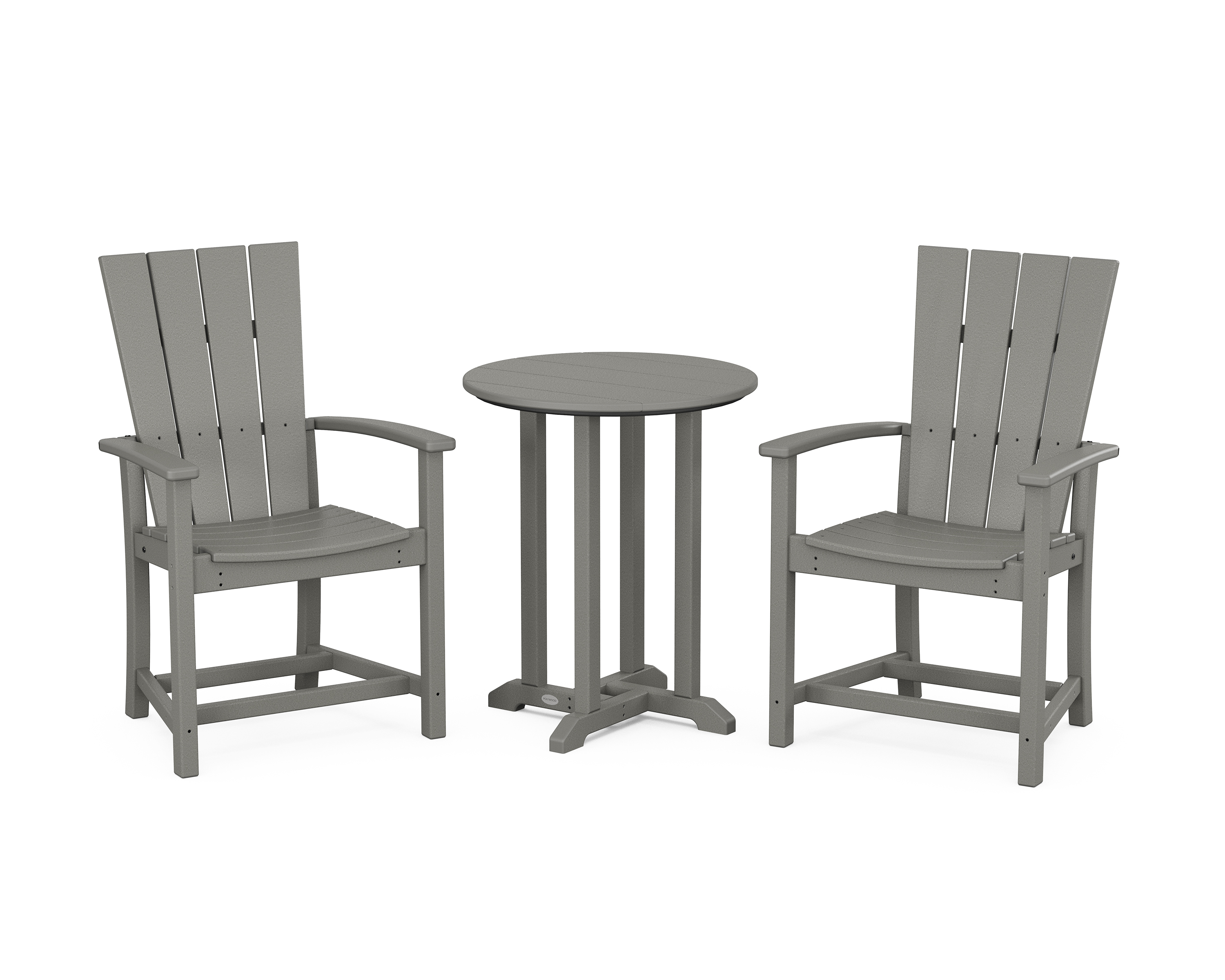 POLYWOOD Quattro 3-Piece Round Farmhouse Bistro Dining Set