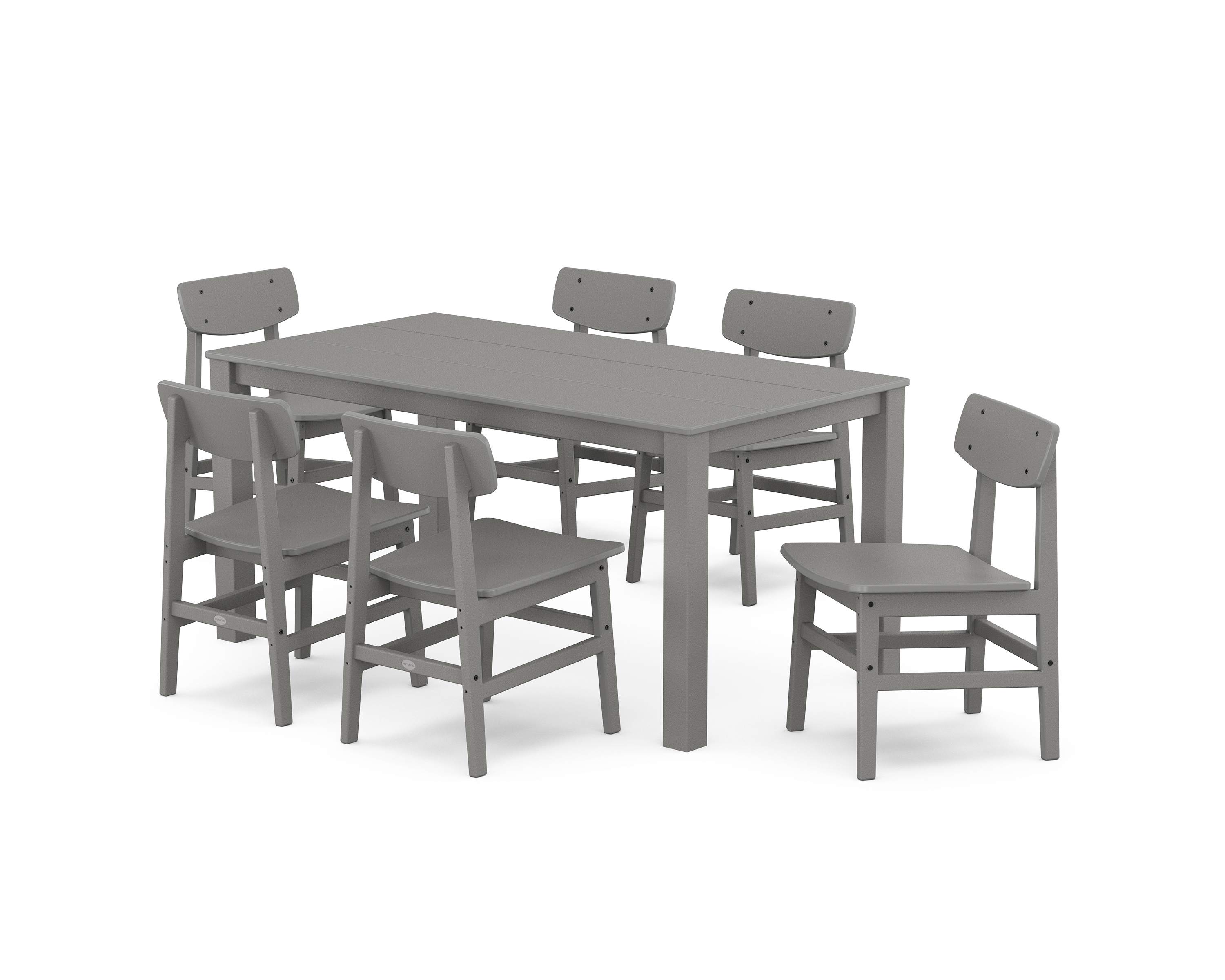 POLYWOOD Modern Studio Urban Chair 7-Piece Parsons Table Dining Set