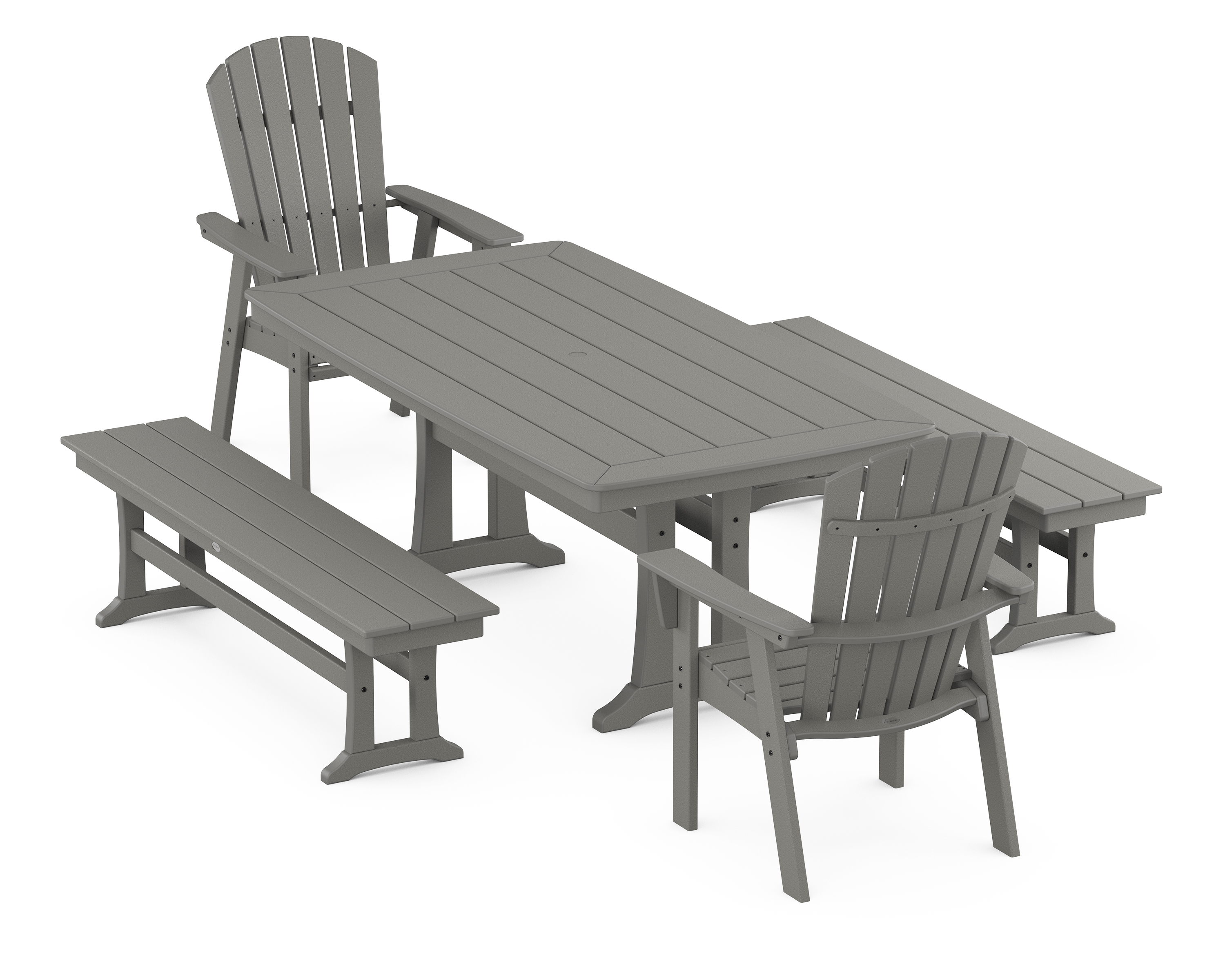 POLYWOOD Nautical Adirondack 5-Piece Dining Set with Trestle Legs