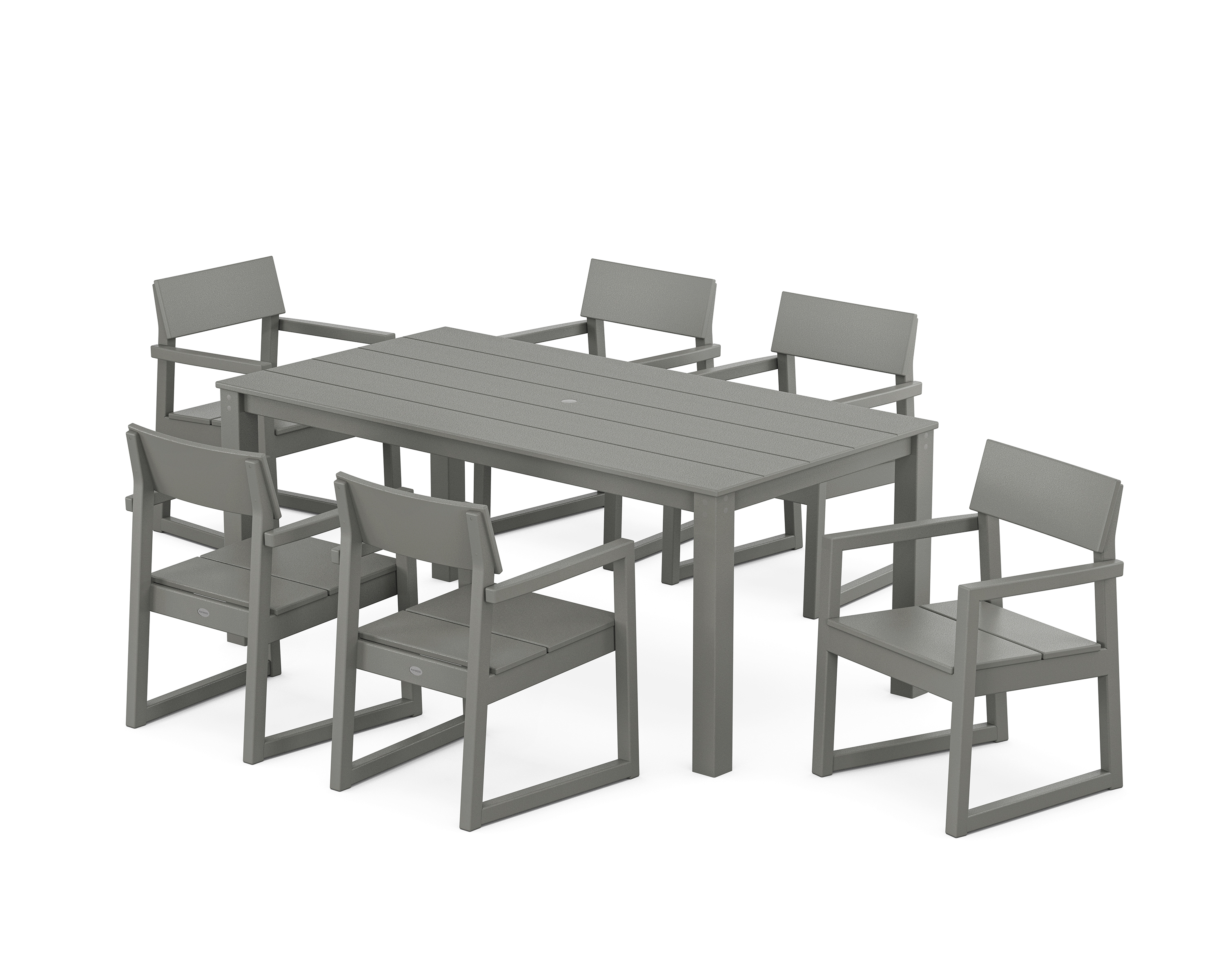 POLYWOOD EDGE Arm Chair 7-Piece Parsons Dining Set