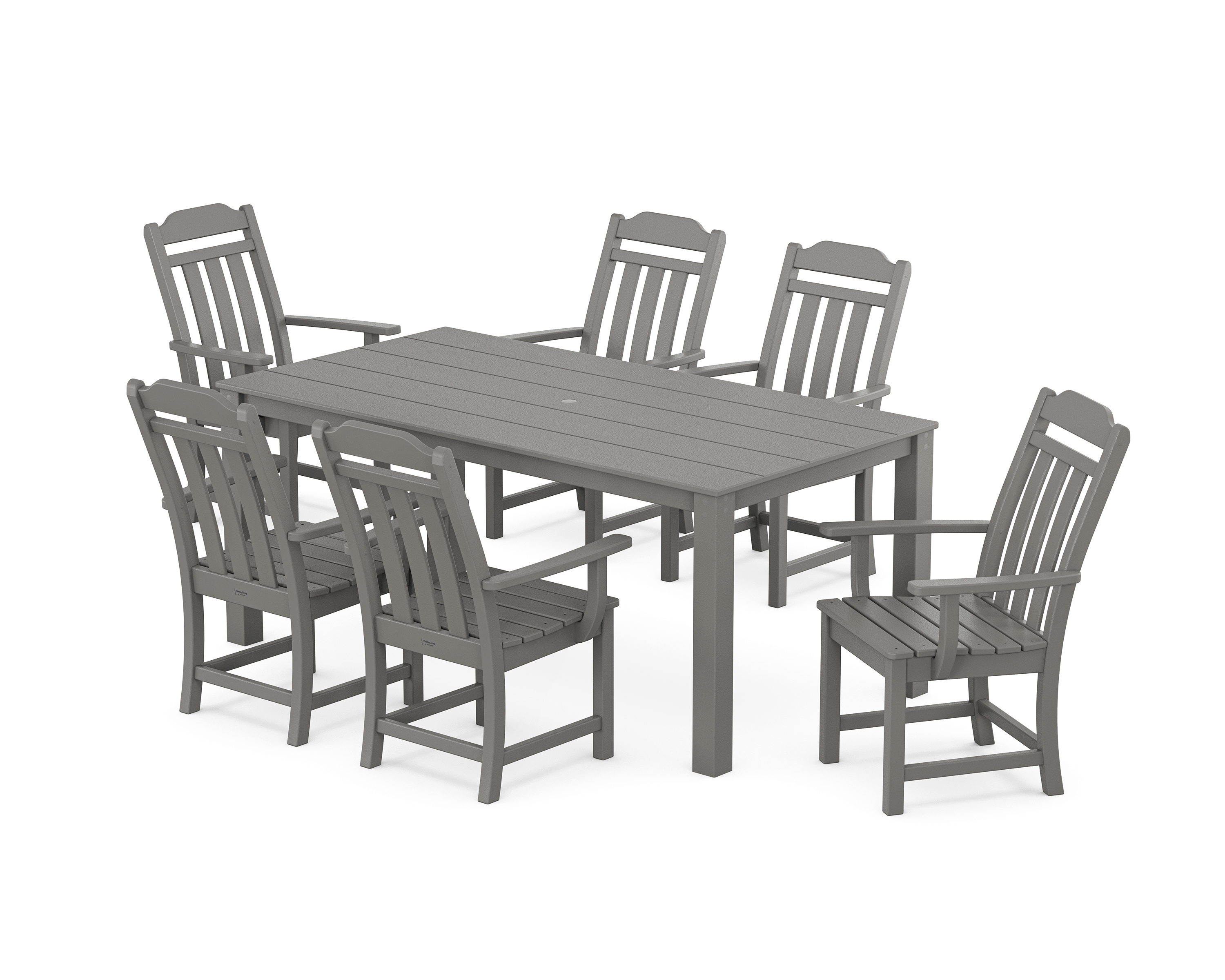 POLYWOOD Cottage Arm Chair 7-Piece Parsons Dining Set