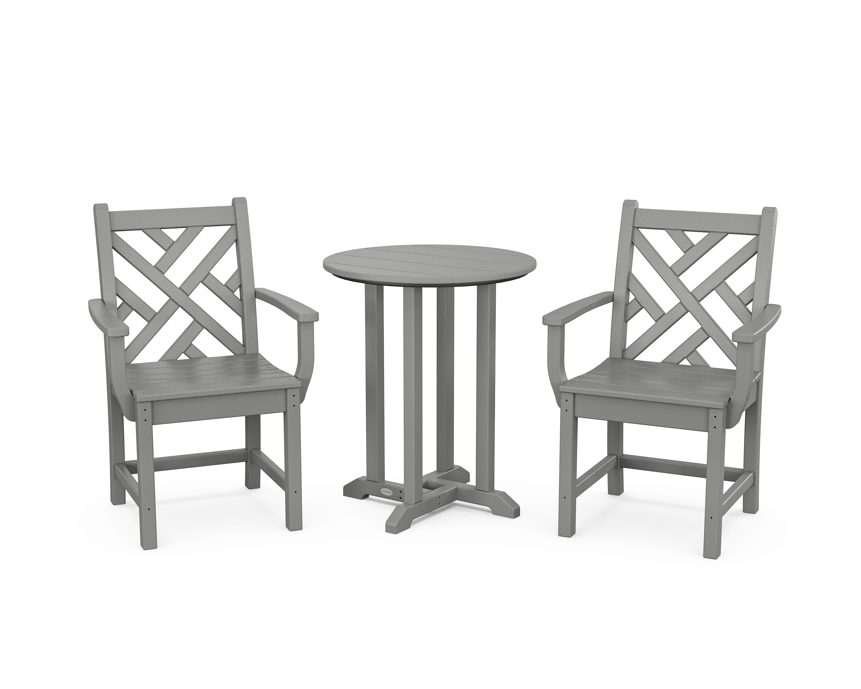 POLYWOOD Chippendale 3-Piece Round Bistro Dining Set
