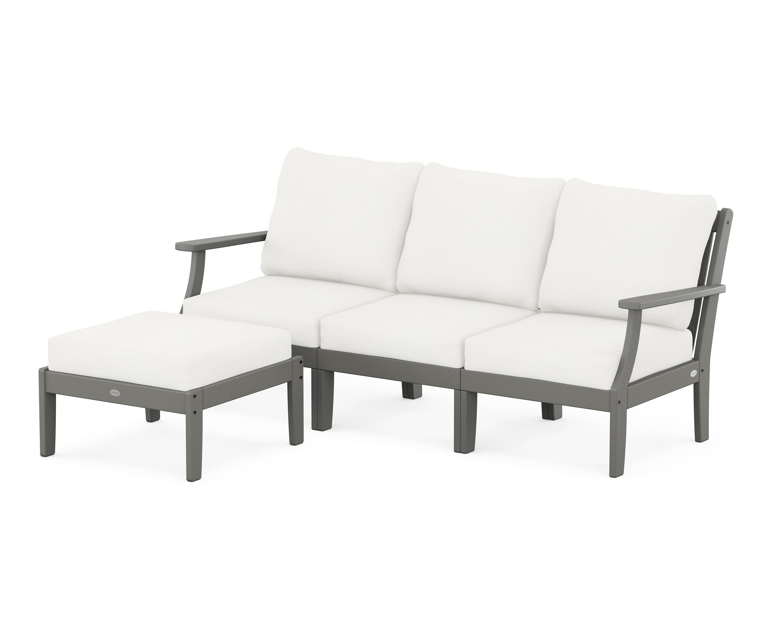 POLYWOOD Braxton Modular 4-Piece Deep Seating Set with Ottoman