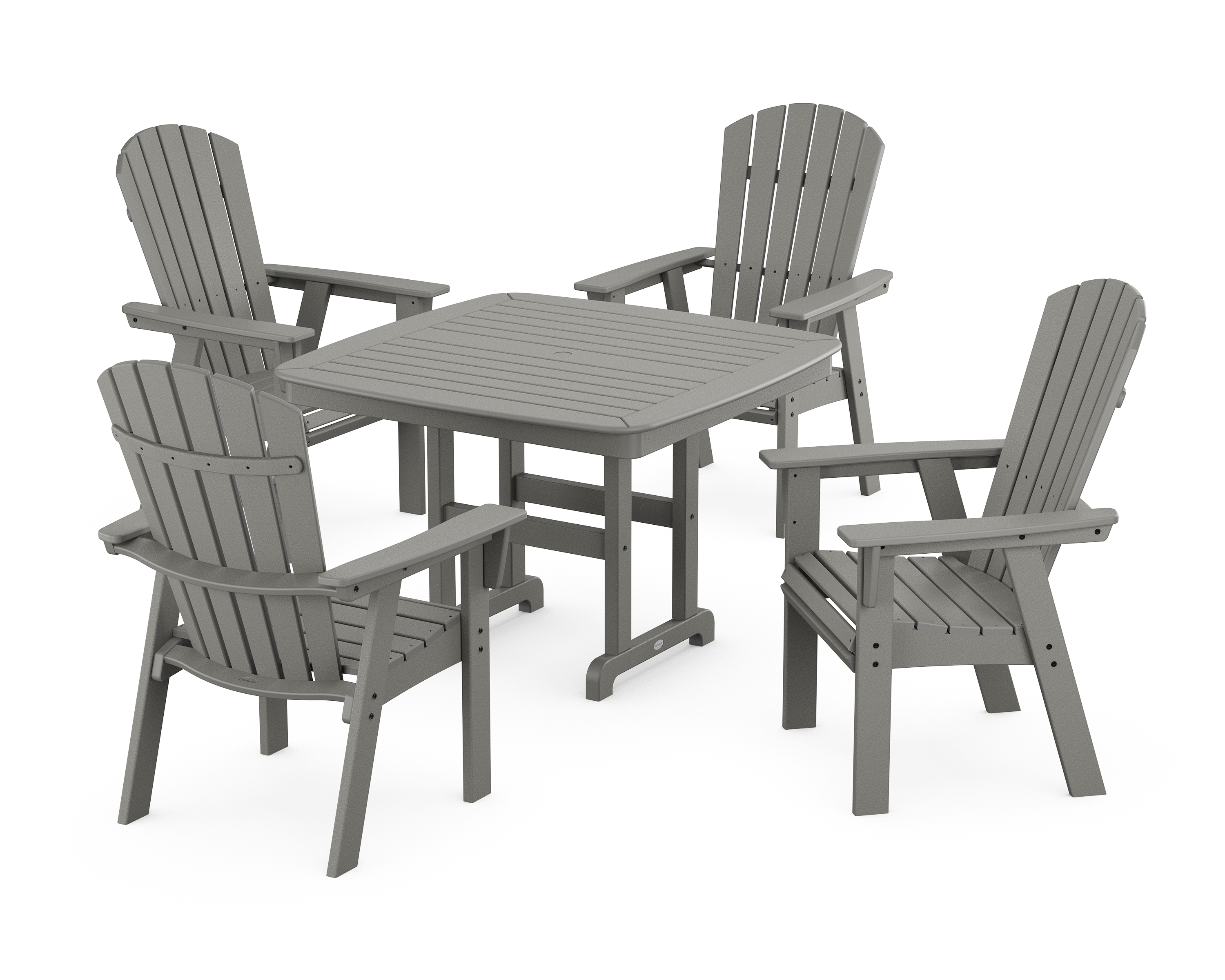 POLYWOOD Nautical Curveback Adirondack 5-Piece Dining Set