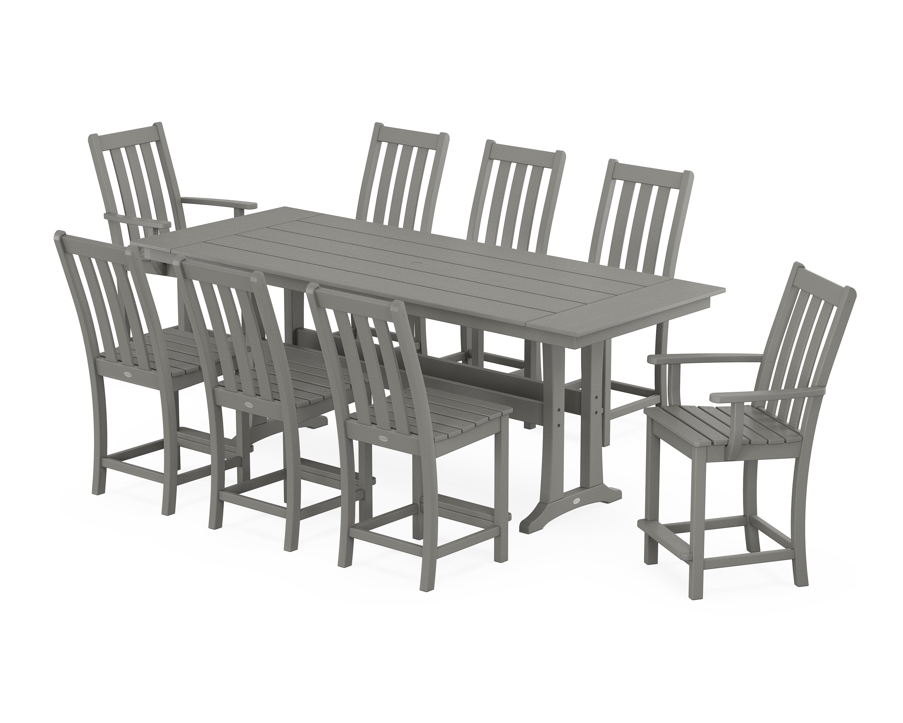 POLYWOOD Vineyard 9-Piece Farmhouse Counter Set with Trestle Legs