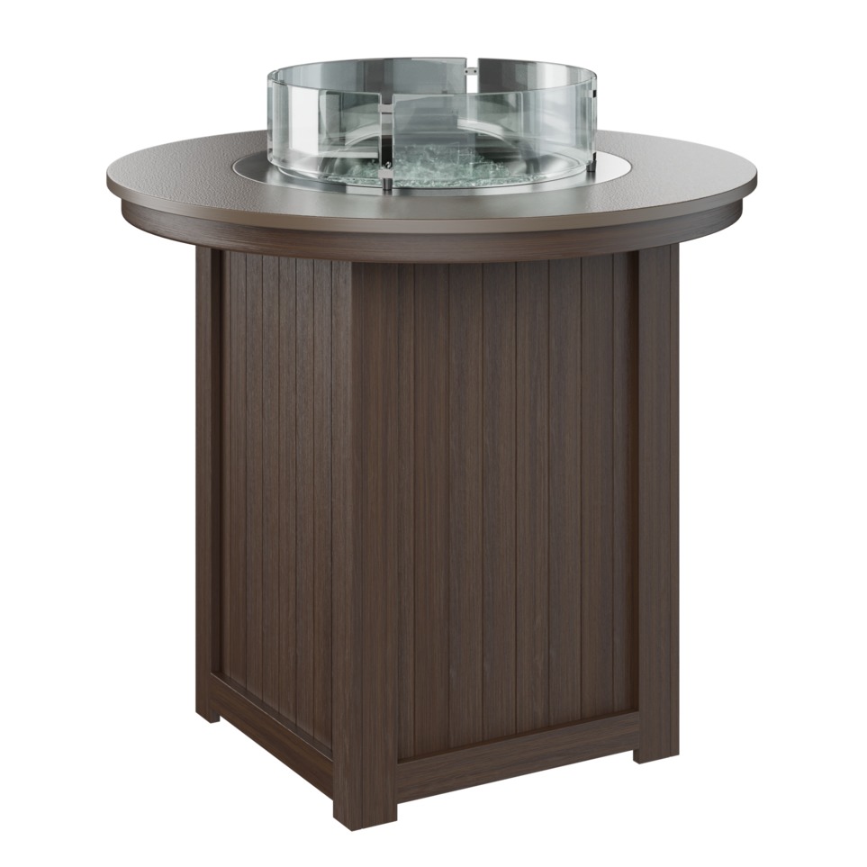 Berlin Gardens Donoma Hammered Finish 44 in Bar Fire Table