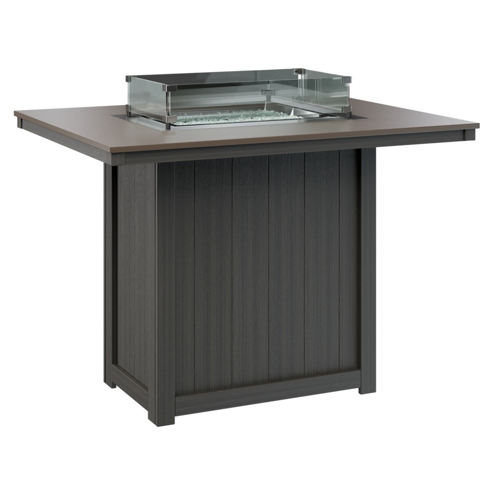 Berlin Gardens Donoma Hammered Finish 42 x 54 in Rectangle Bar Fire Table