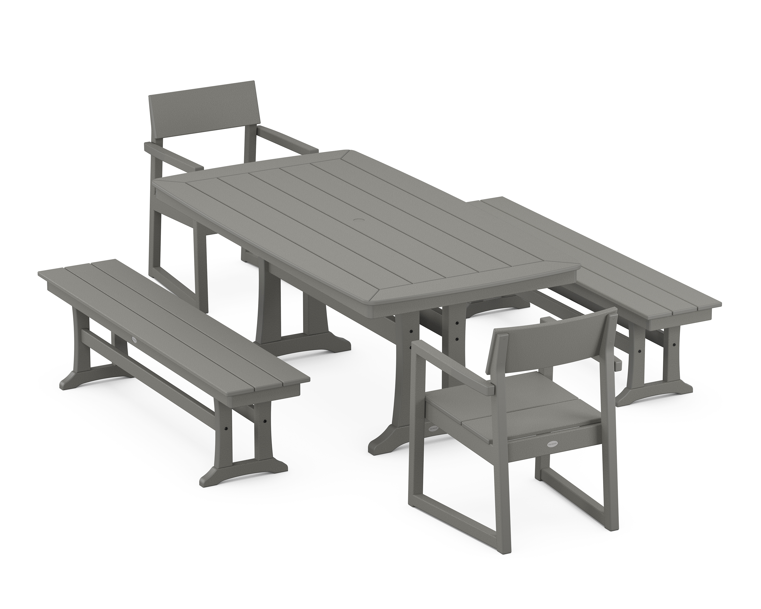 POLYWOOD EDGE 5-Piece Dining Set with Trestle Legs