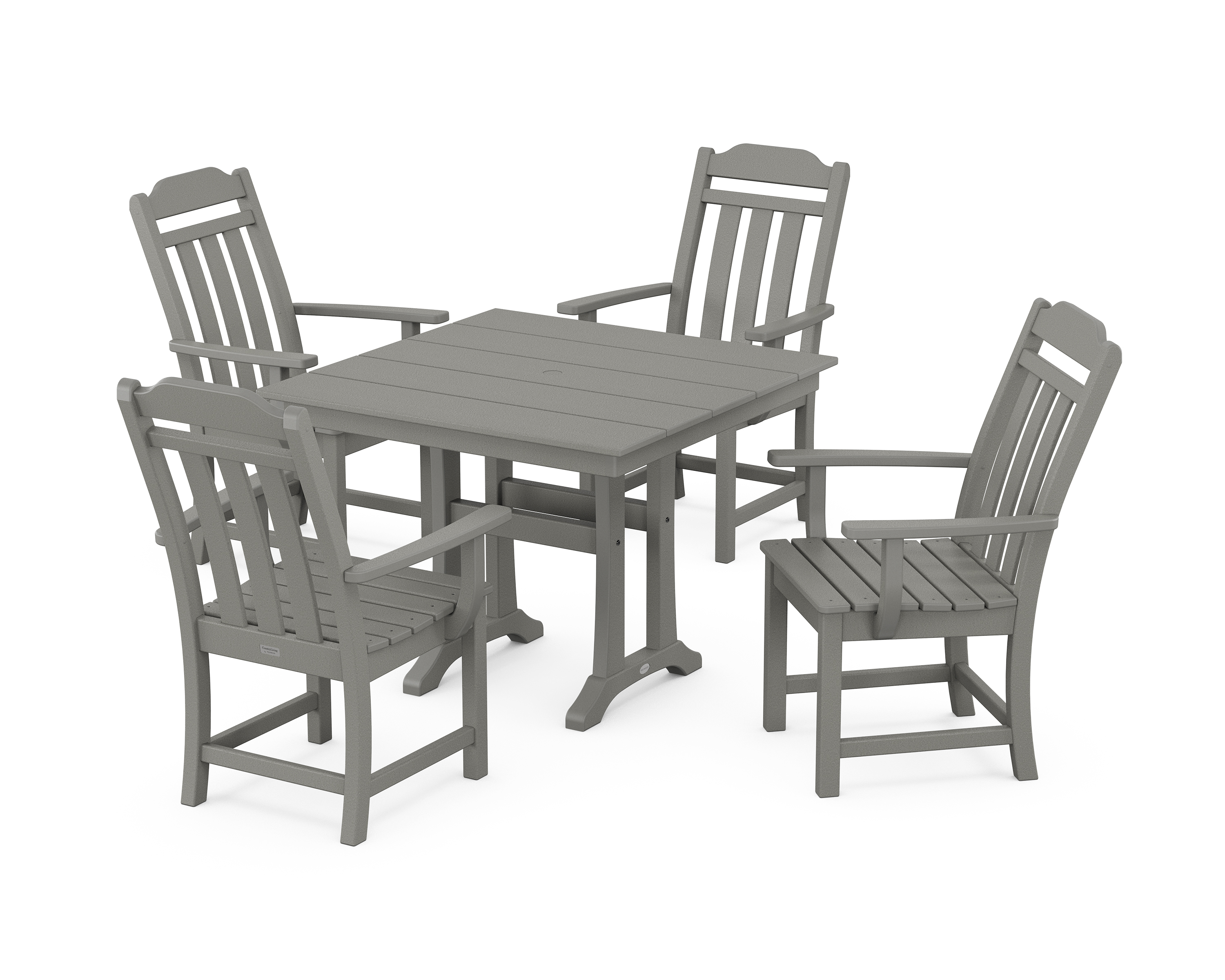 POLYWOOD Cottage 5-Piece Farmhouse Dining Set with Trestle Legs