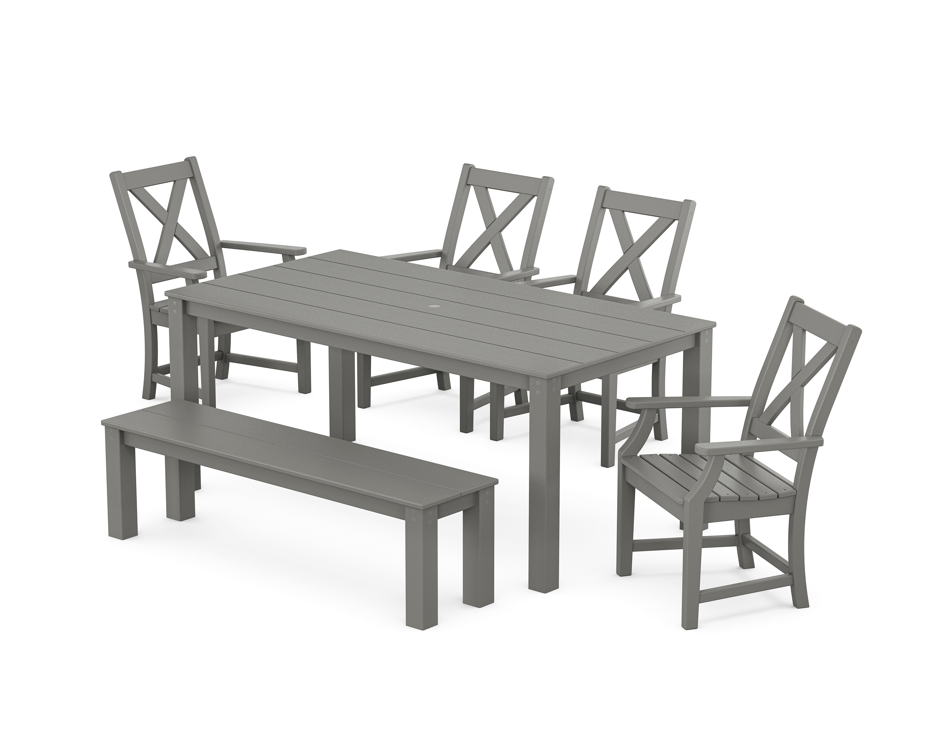 POLYWOOD Braxton 6-Piece Parsons Dining Set with Bench
