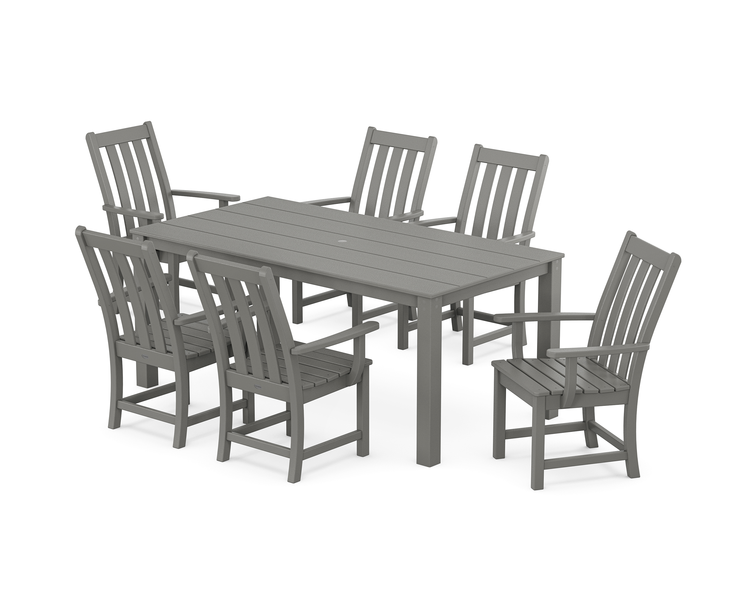 POLYWOOD Vineyard 7-Piece Parsons Arm Chair Dining Set