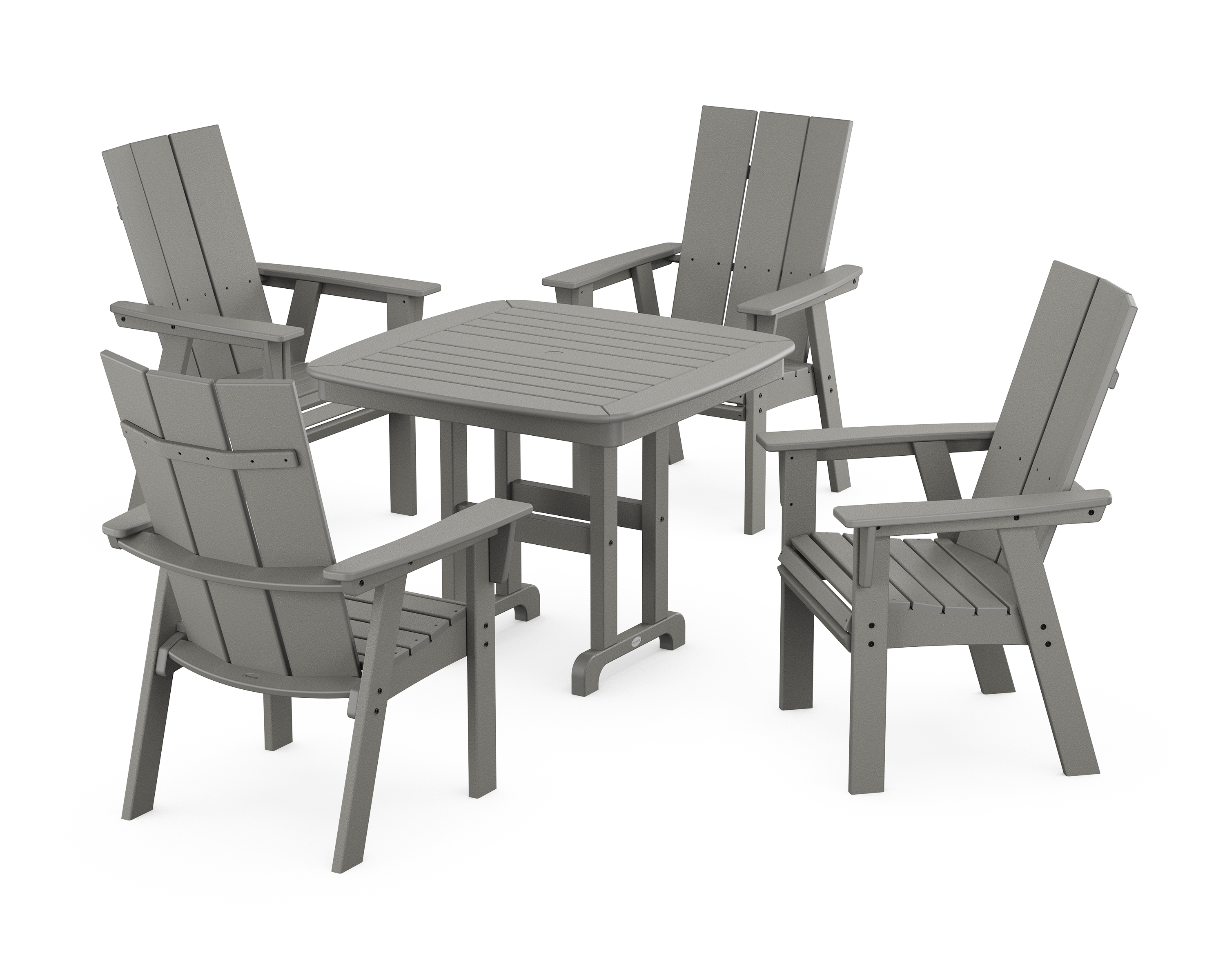 POLYWOOD Modern Curveback Adirondack 5-Piece Dining Set