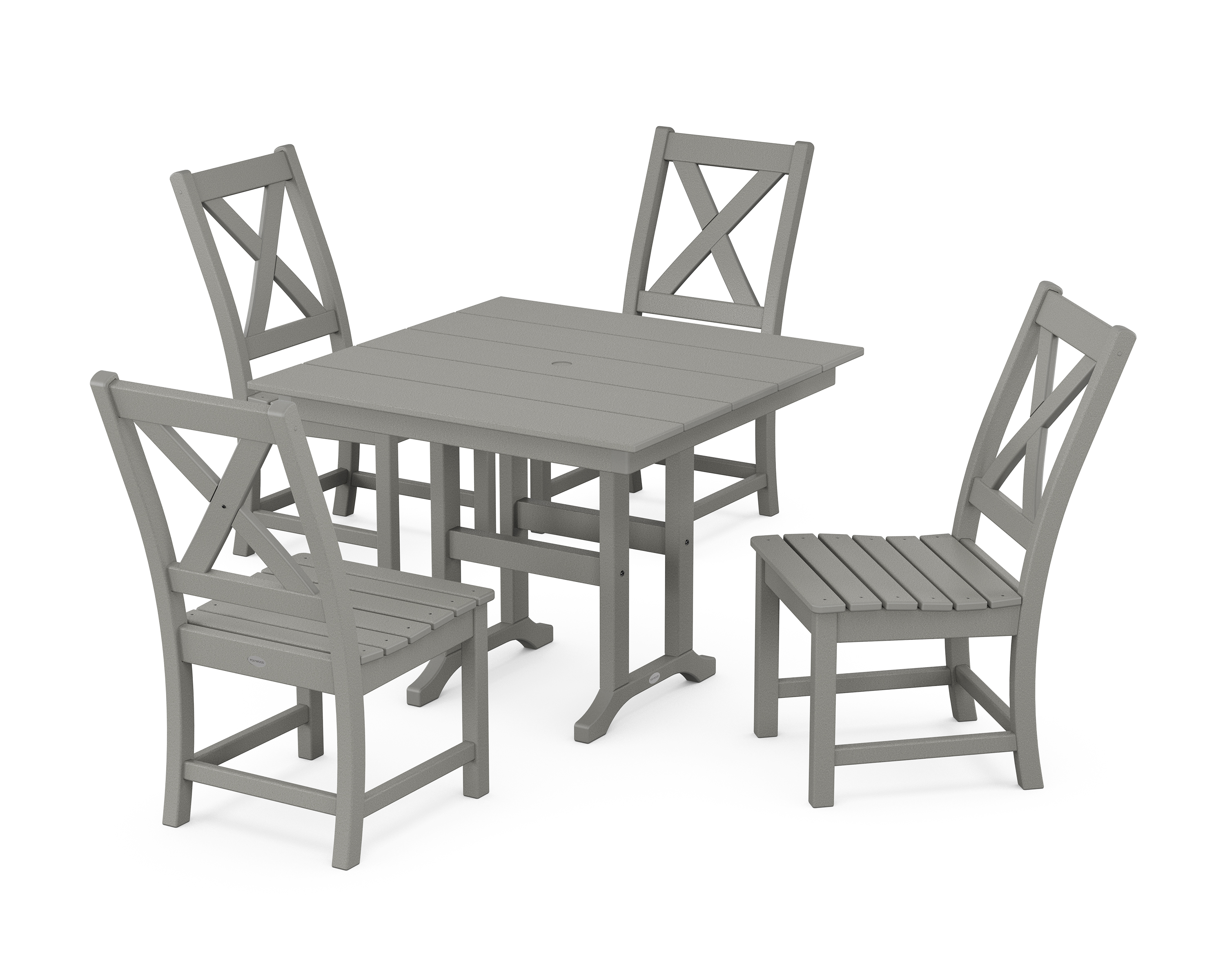 POLYWOOD Braxton Side Chair 5-Piece Farmhouse Dining Set
