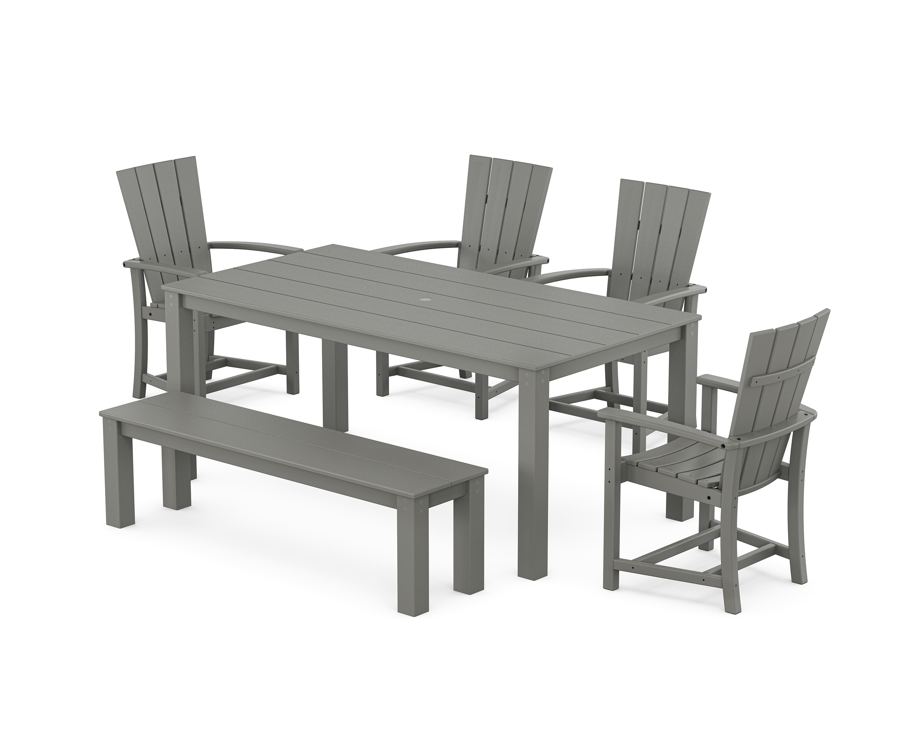 POLYWOOD Quattro 6-Piece Parsons Dining Set with Bench
