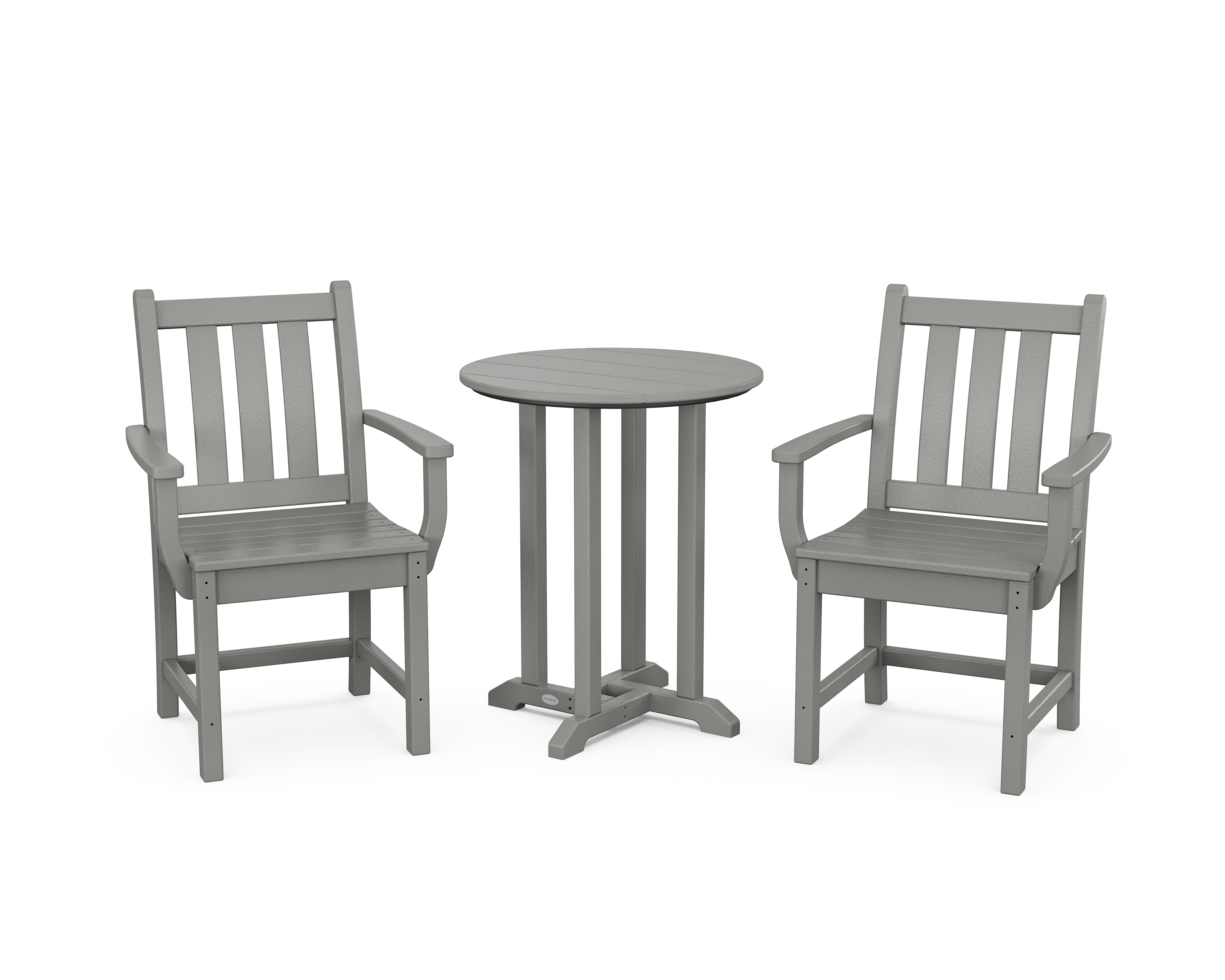 POLYWOOD Traditional Garden 3-Piece Round Bistro Dining Set