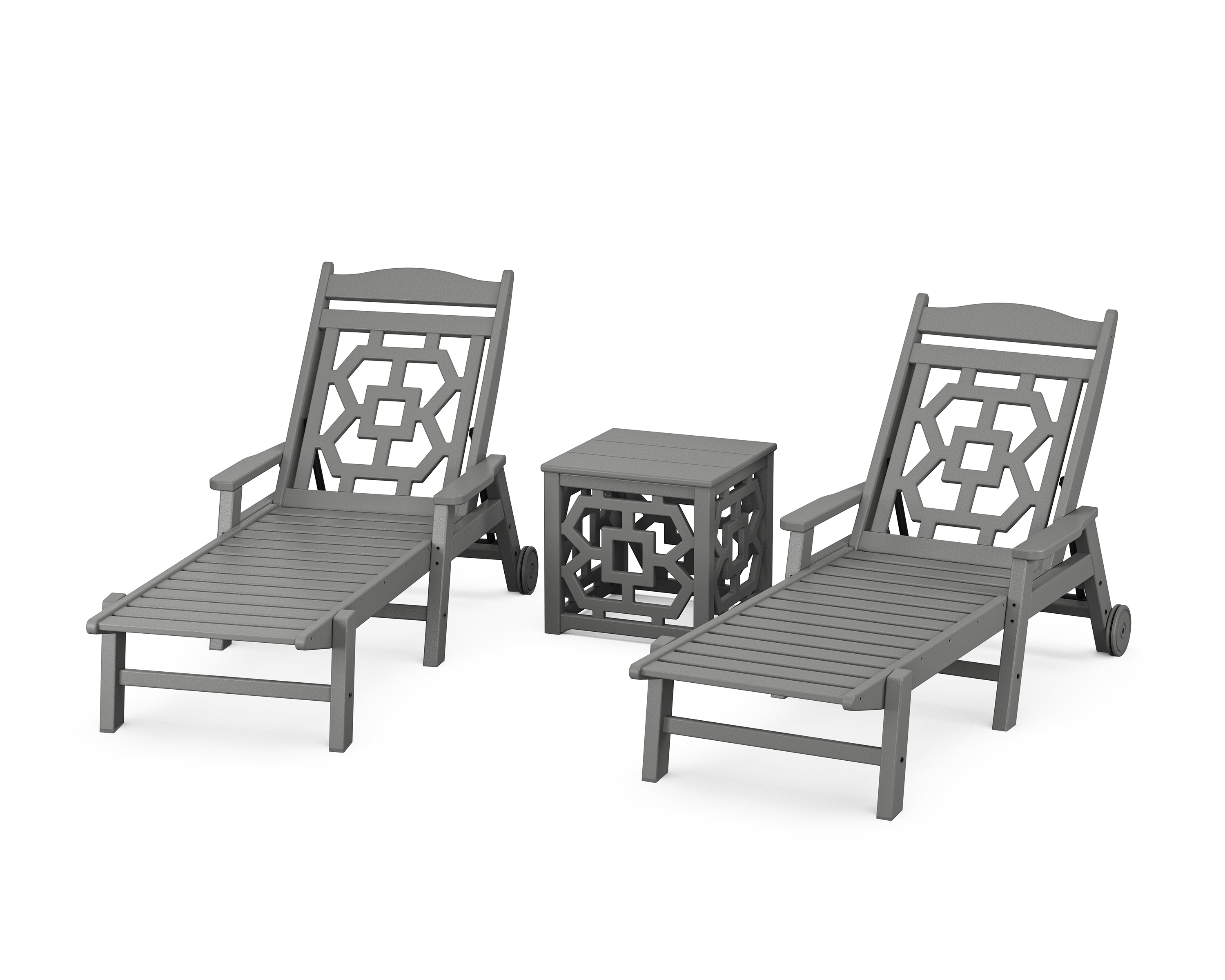 POLYWOOD Chinoiserie 3-Piece Chaise Set