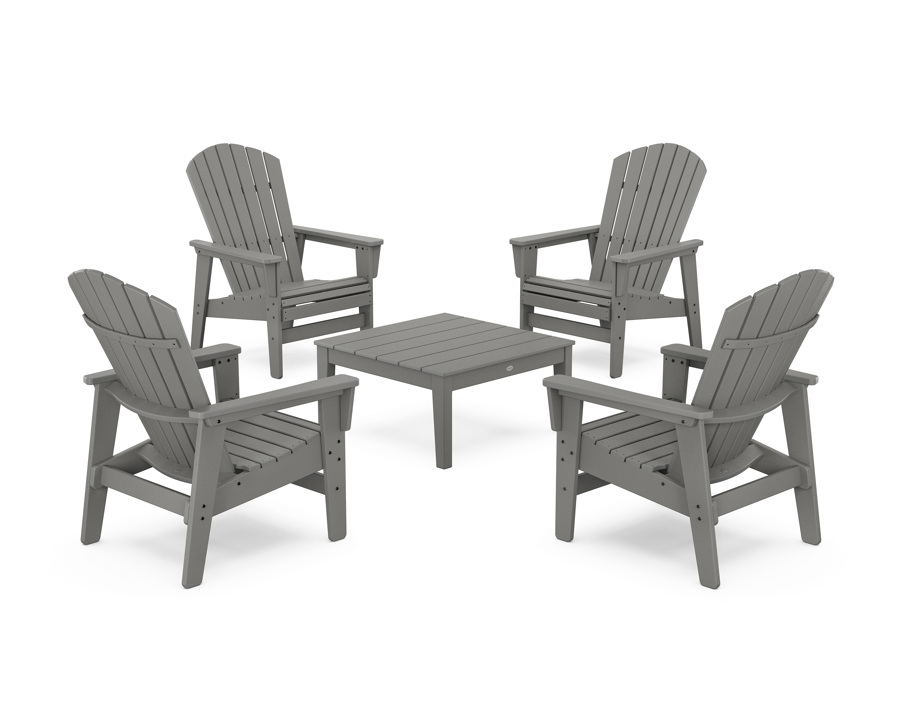 POLYWOOD 5-Piece Nautical Grand Upright Adirondack Chair Conversation Group