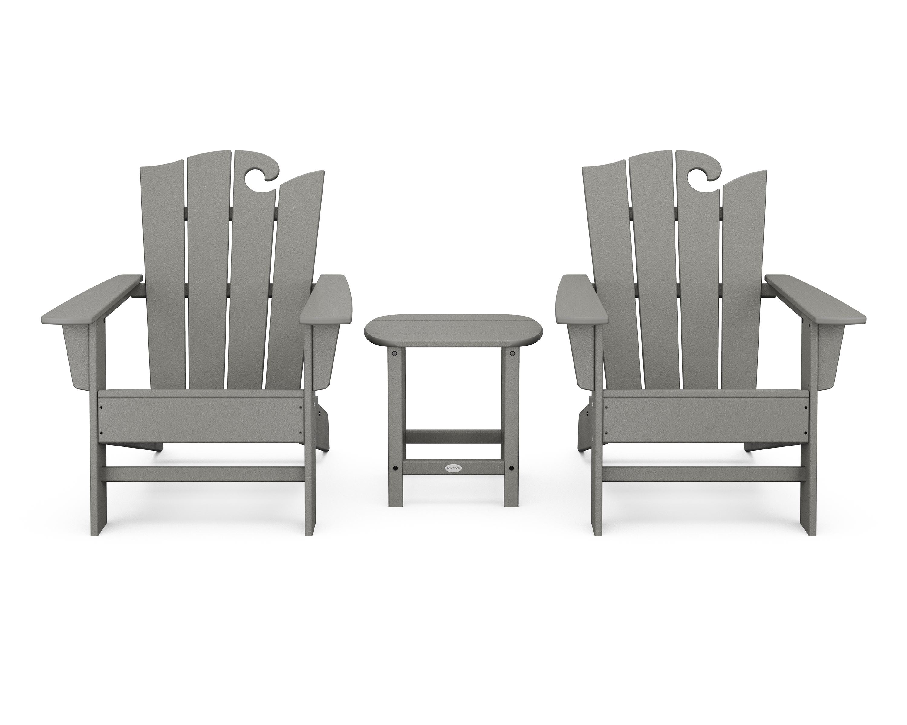 POLYWOOD Wave 3-Piece Adirondack Set with The Ocean Chair