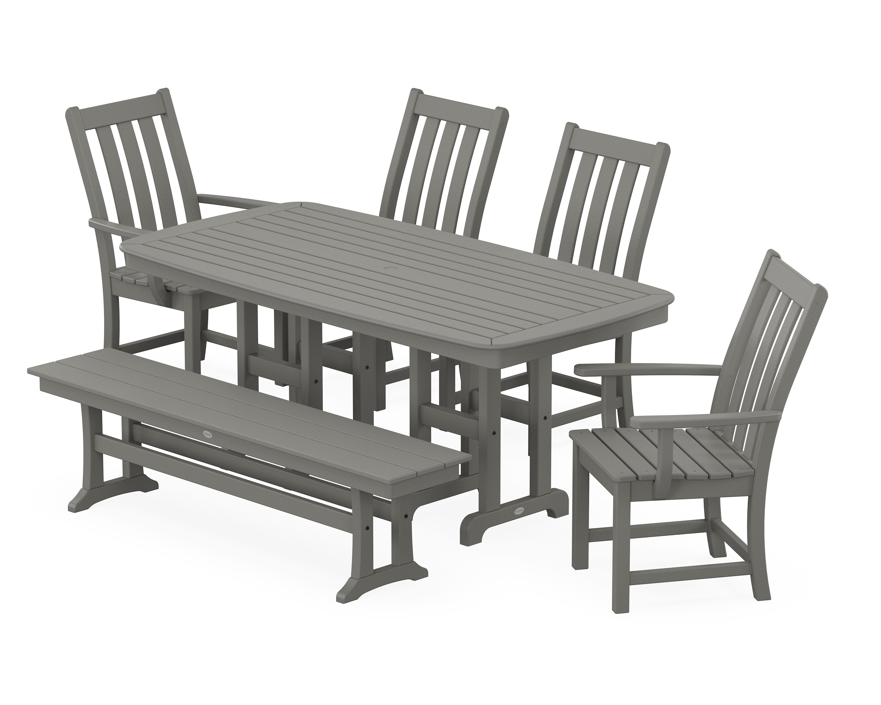 POLYWOOD Vineyard 6-Piece Dining Set with Bench