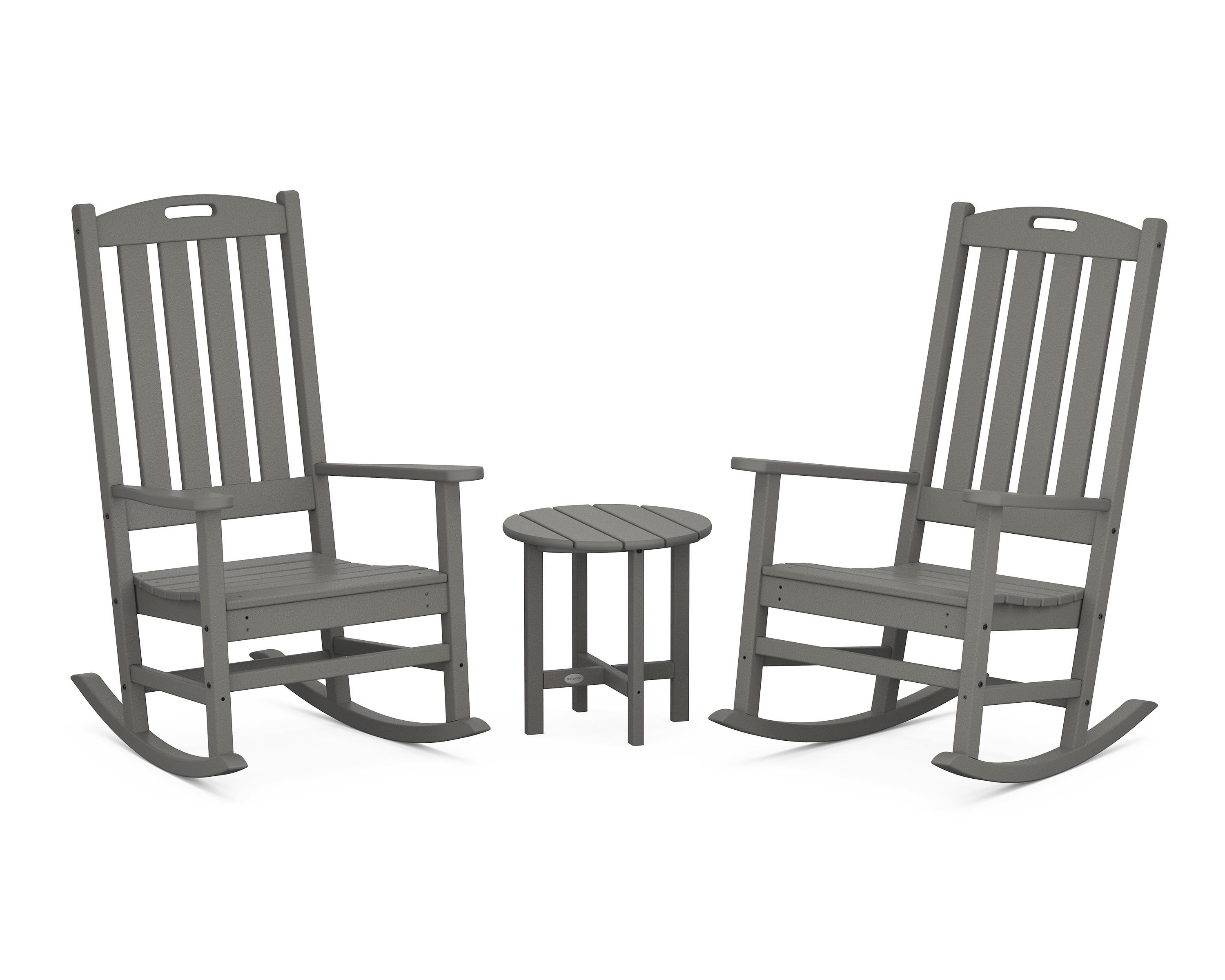 POLYWOOD Nautical 3-Piece Porch Rocking Chair Set