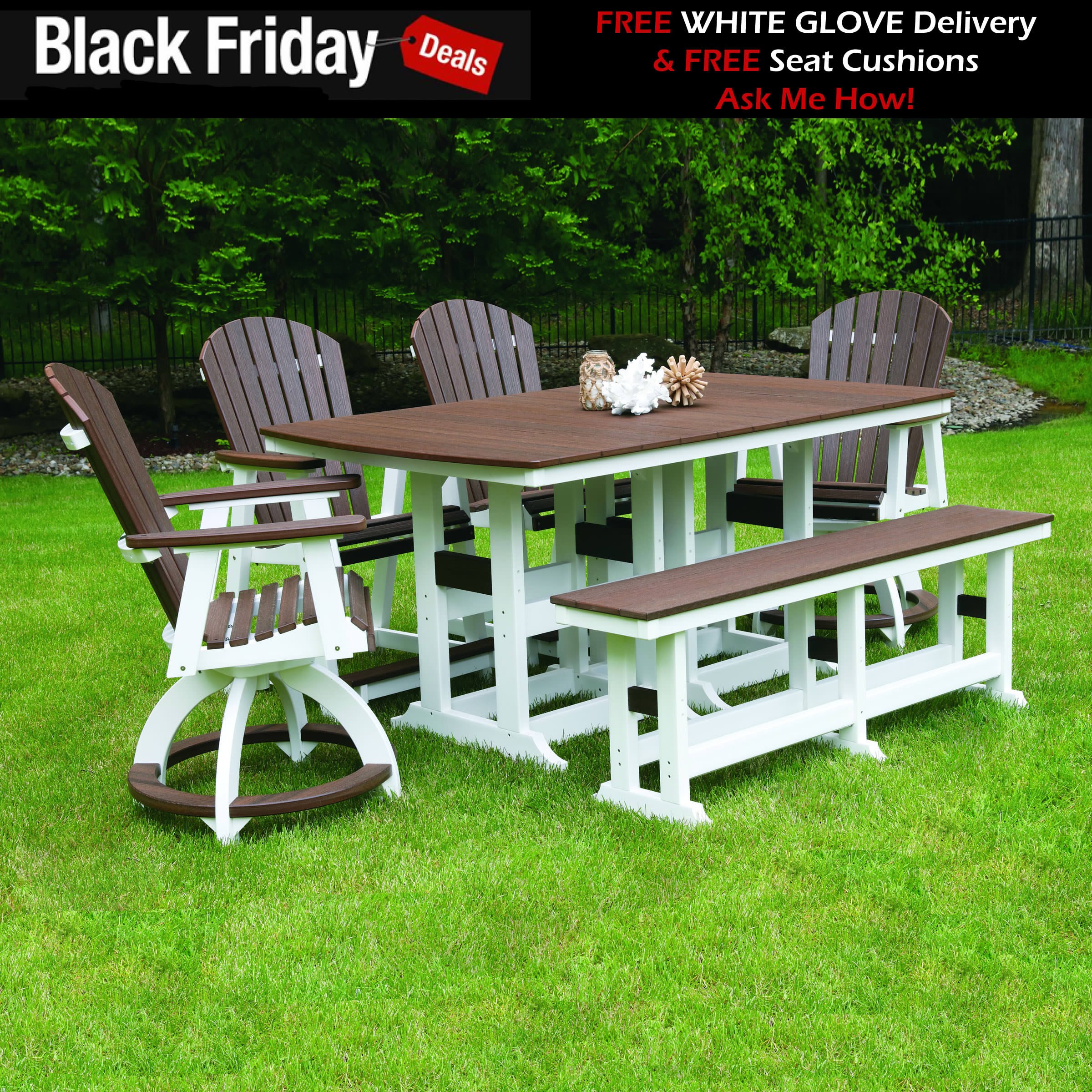 Berlin Gardens Comfo-Back Picnic Counter Set