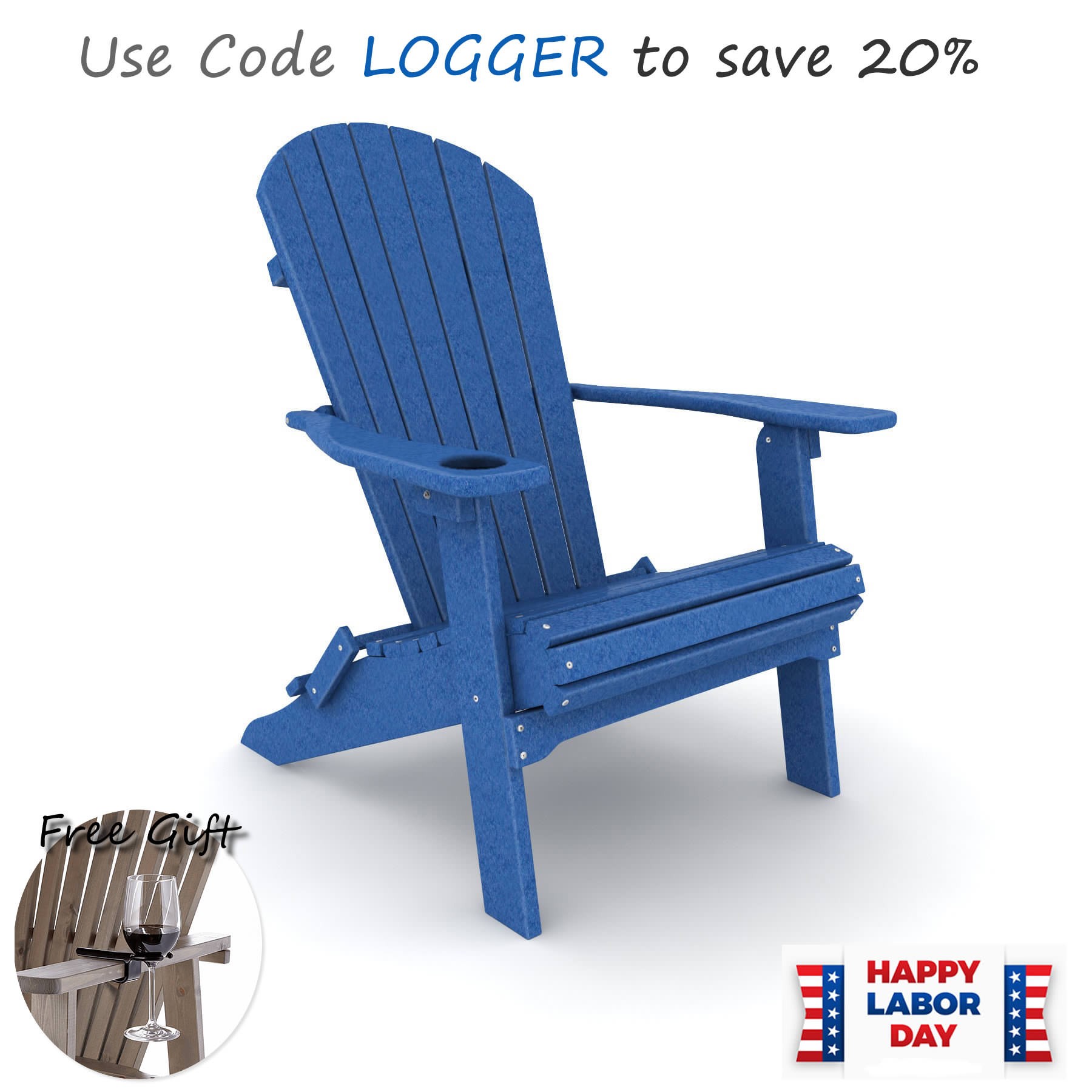 Loggerhead Folding Adirondack Chair