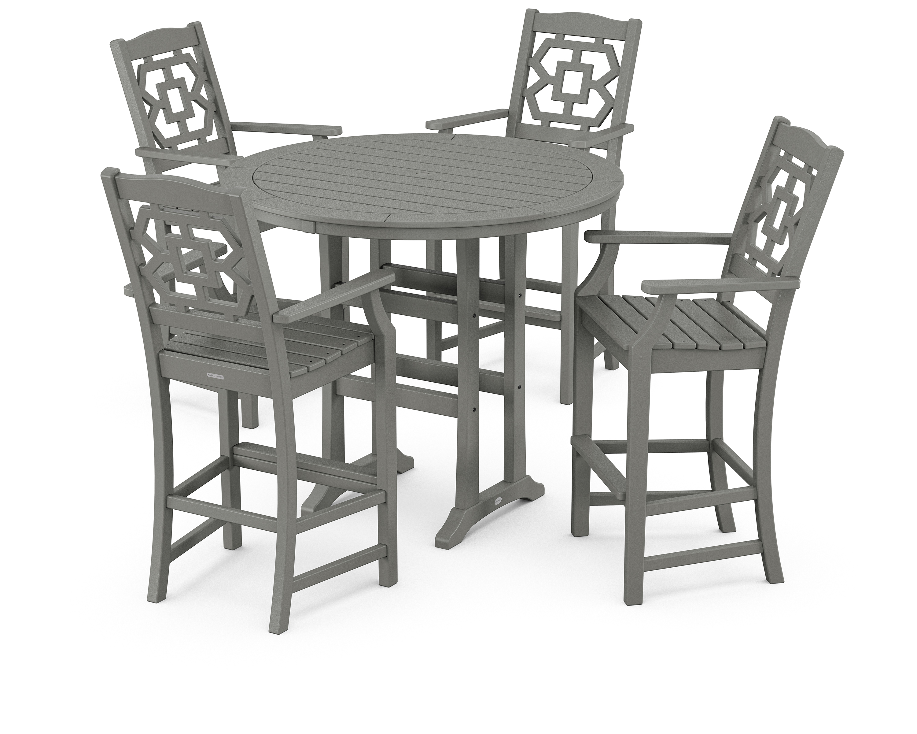POLYWOOD Chinoiserie 5-Piece Round Bar Set