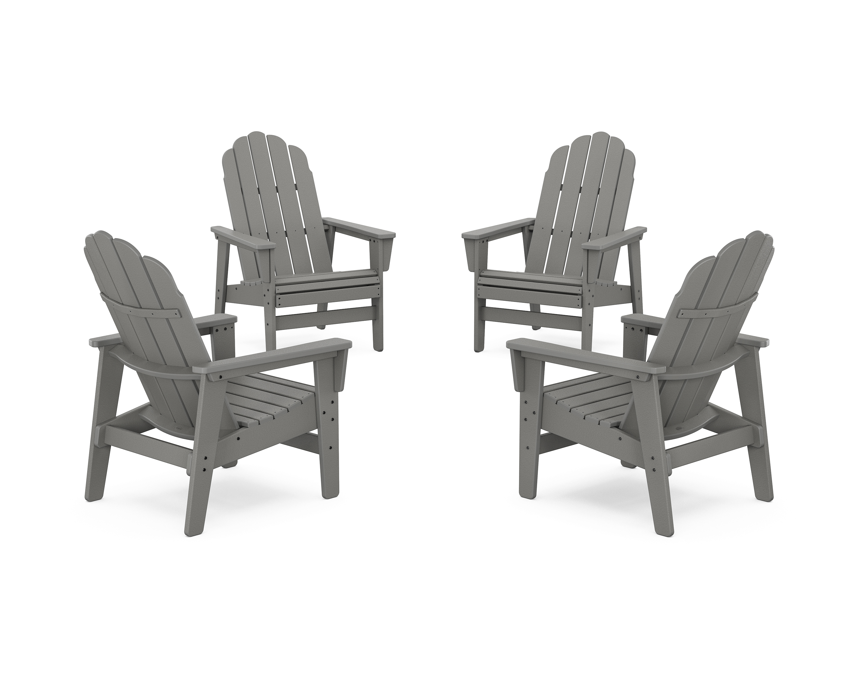 POLYWOOD 4-Piece Vineyard Grand Upright Adirondack Chair Conversation Set
