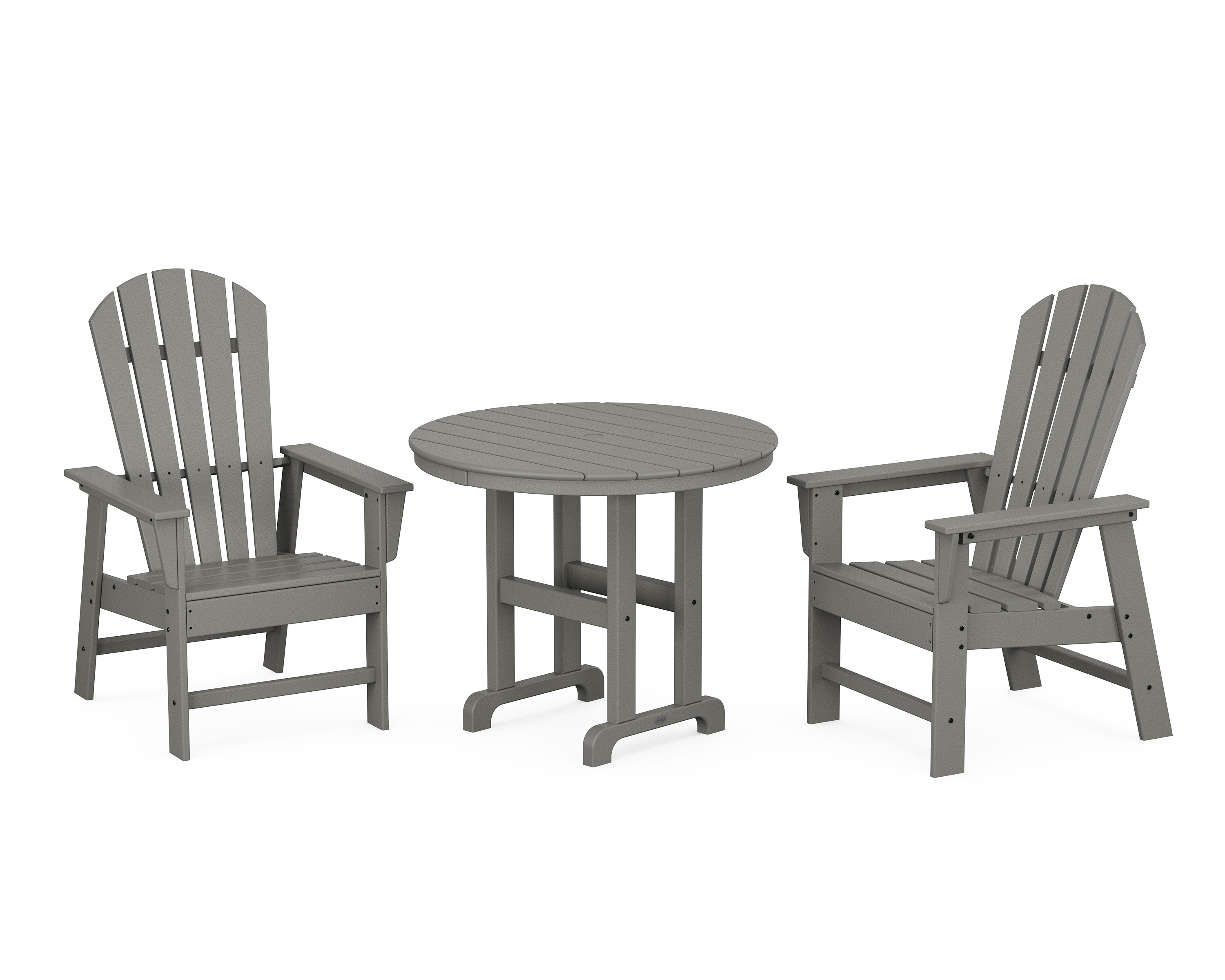 POLYWOOD South Beach 3-Piece Round Farmhouse Dining Set