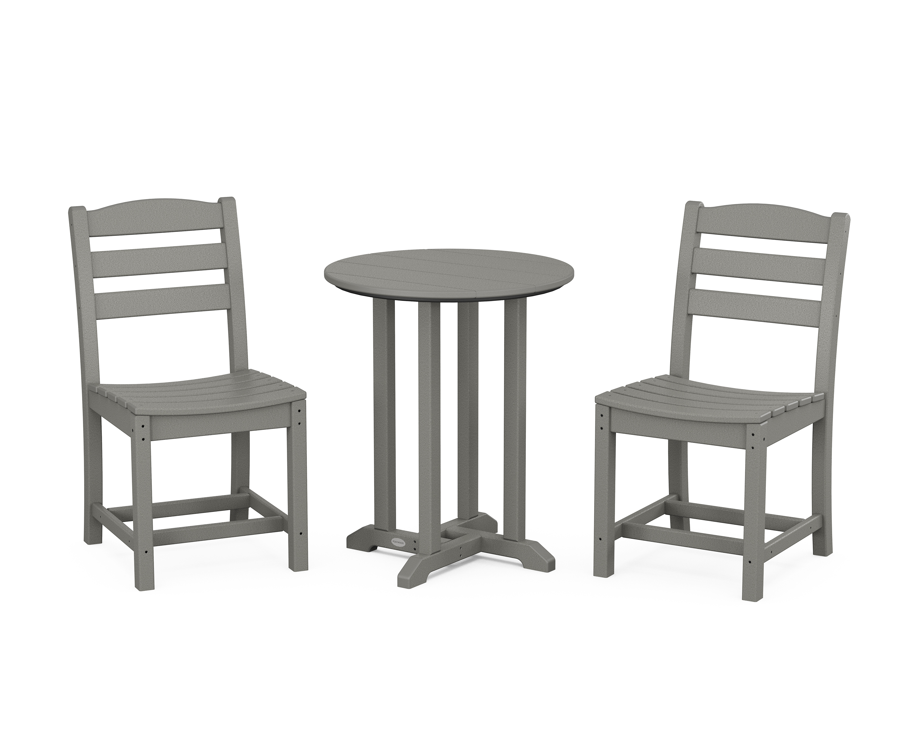 POLYWOOD La Casa Café Side Chair 3-Piece Round Bistro Dining Set
