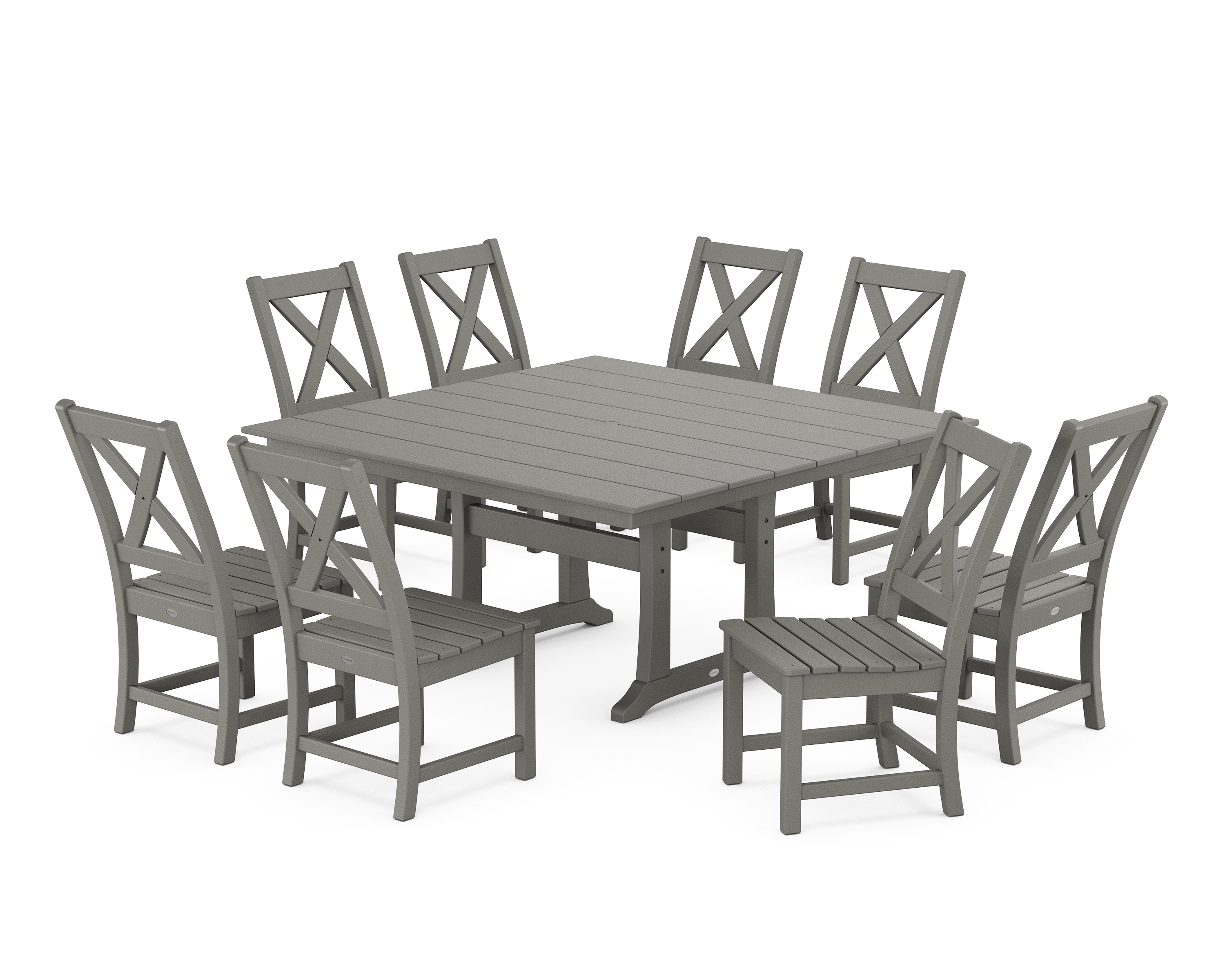 POLYWOOD Braxton Side Chair 9-Piece Farmhouse Dining Set
