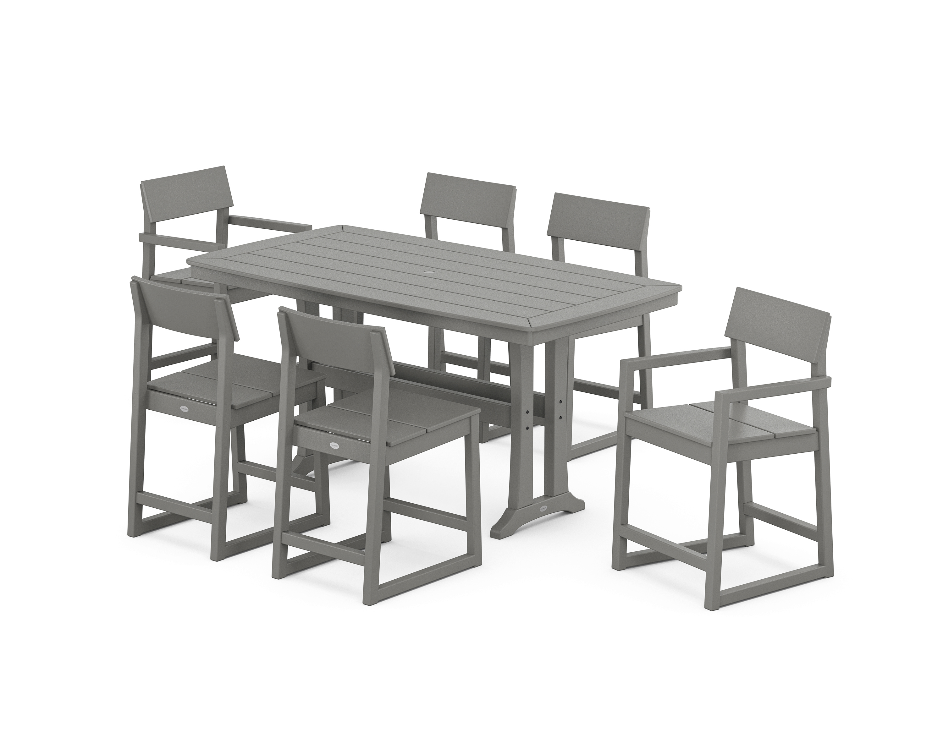 POLYWOOD EDGE 7-Piece Counter Set with Trestle Legs