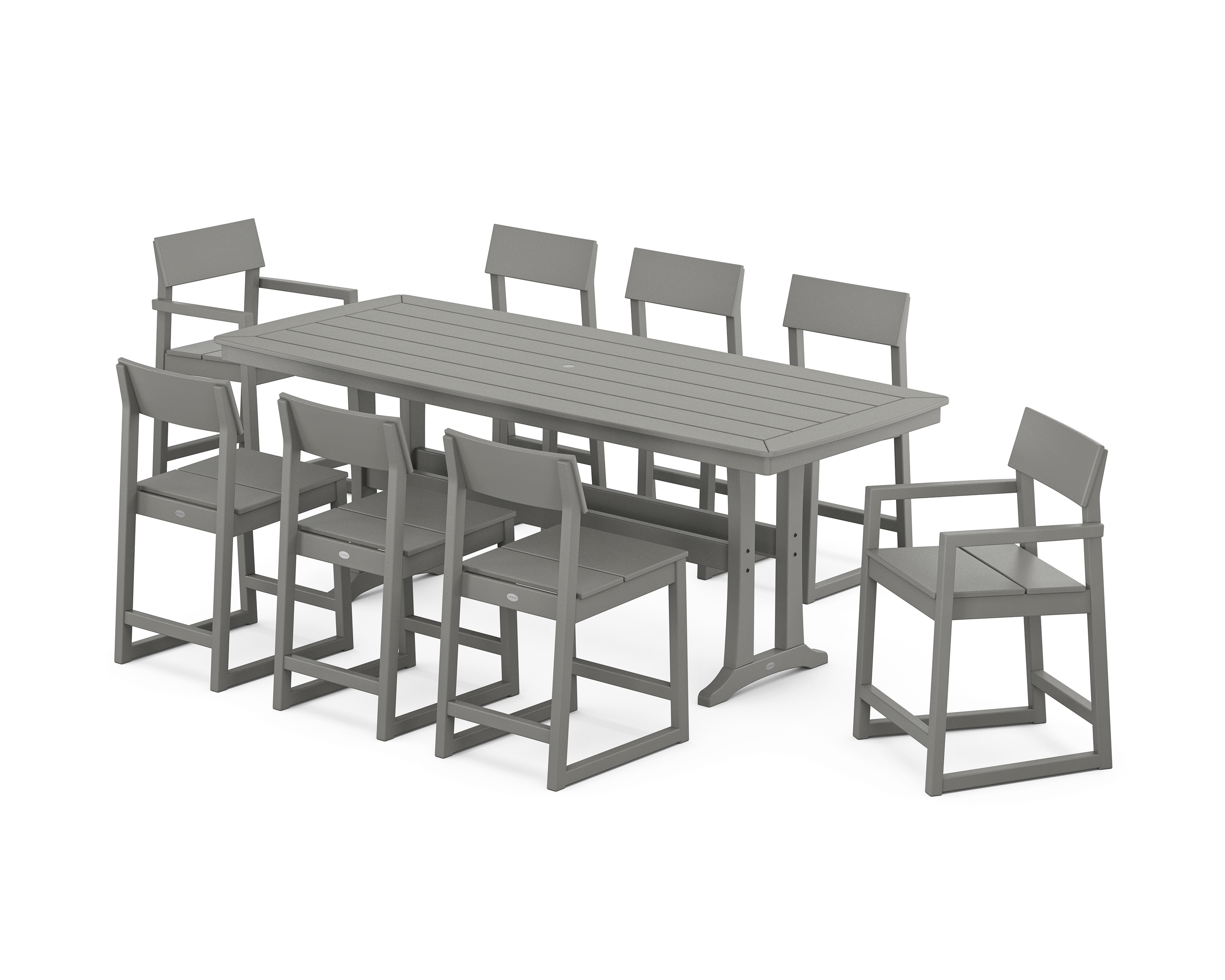 POLYWOOD EDGE 9-Piece Counter Set with Trestle Legs