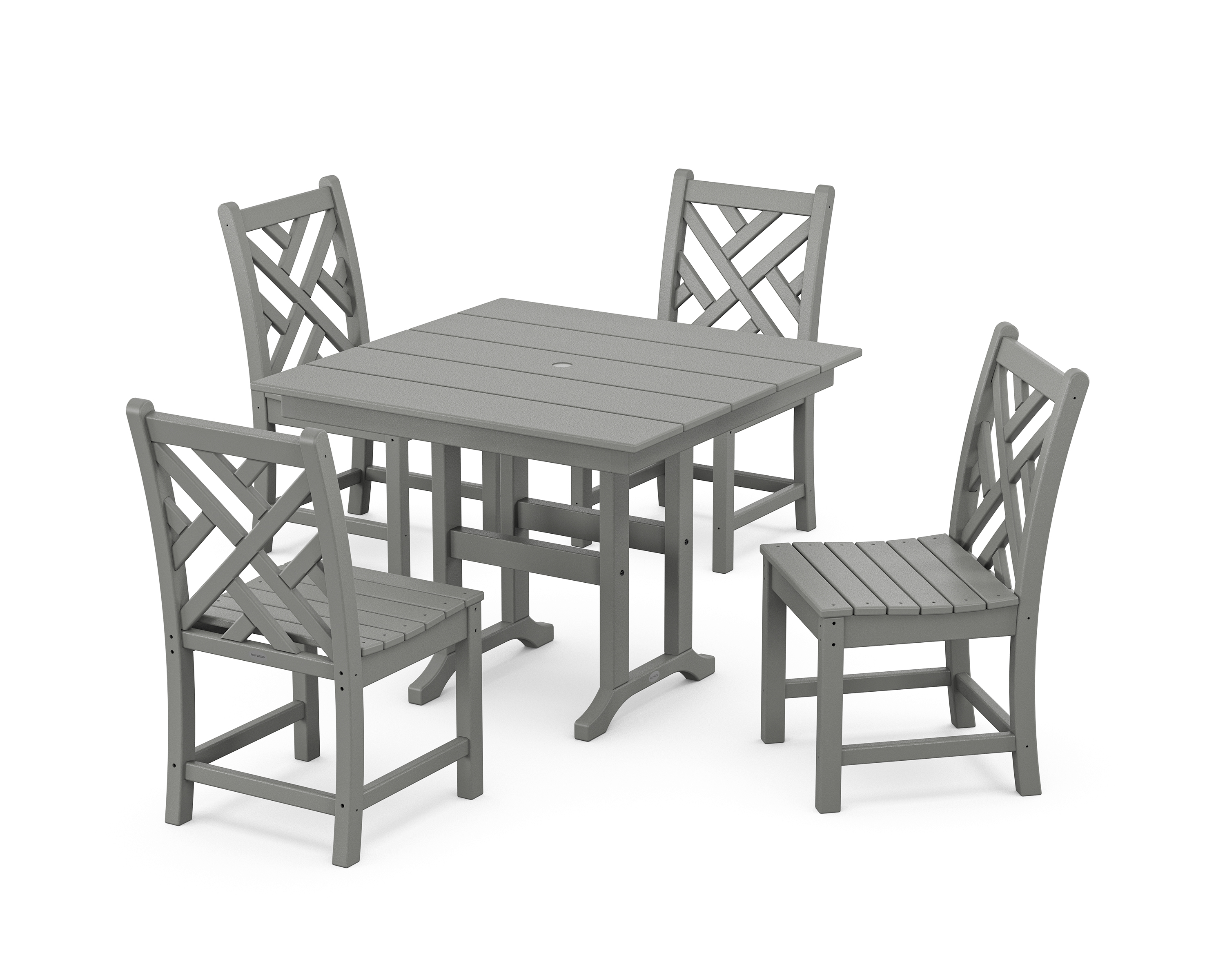 POLYWOOD Chippendale Side Chair 5-Piece Farmhouse Dining Set