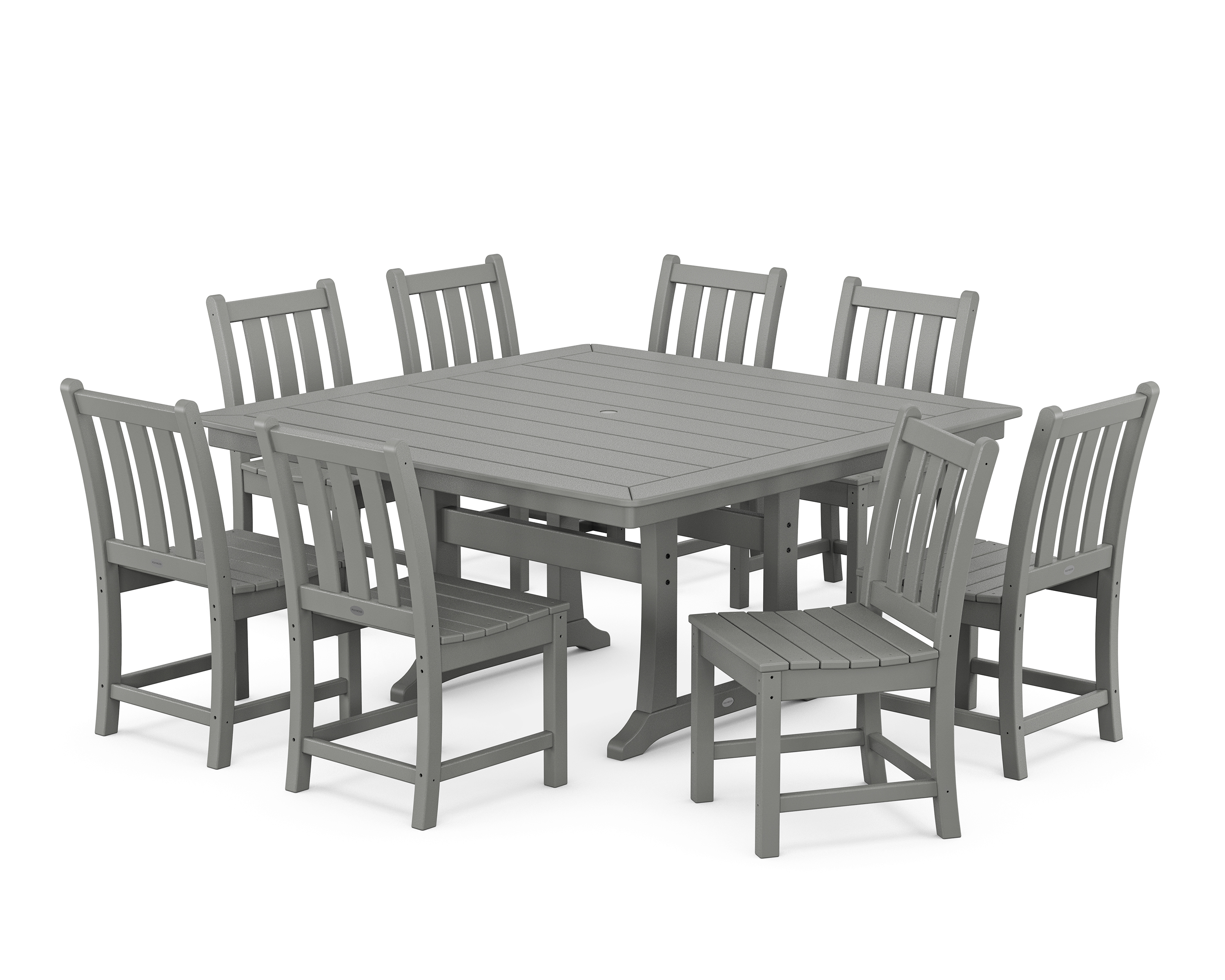 POLYWOOD Traditional Garden 9-Piece Nautical Trestle Dining Set