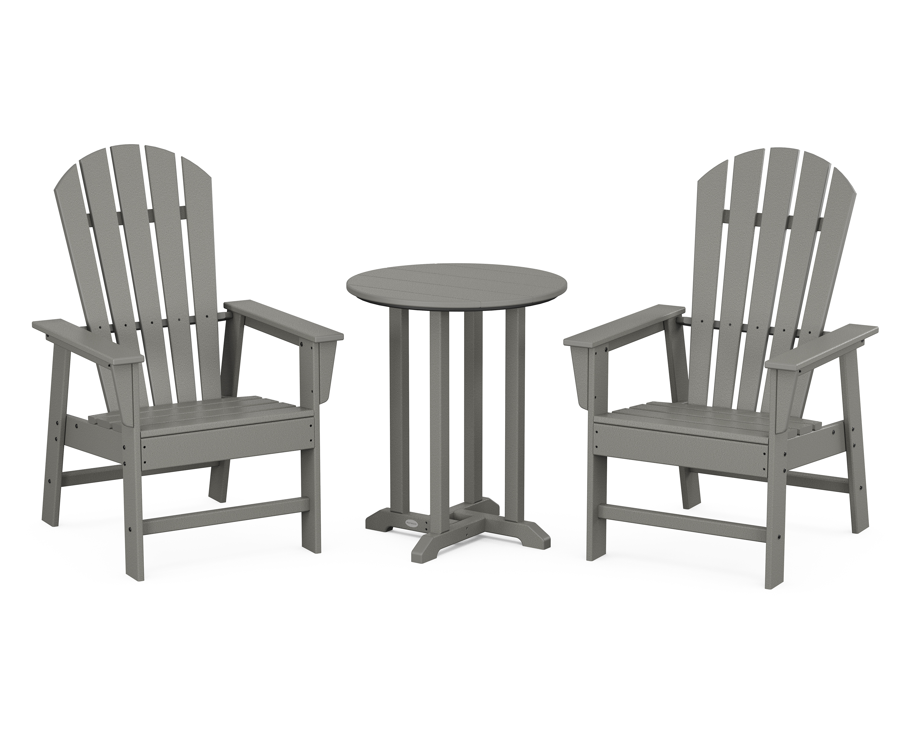 POLYWOOD South Beach 3-Piece Round Farmhouse Bistro Dining Set