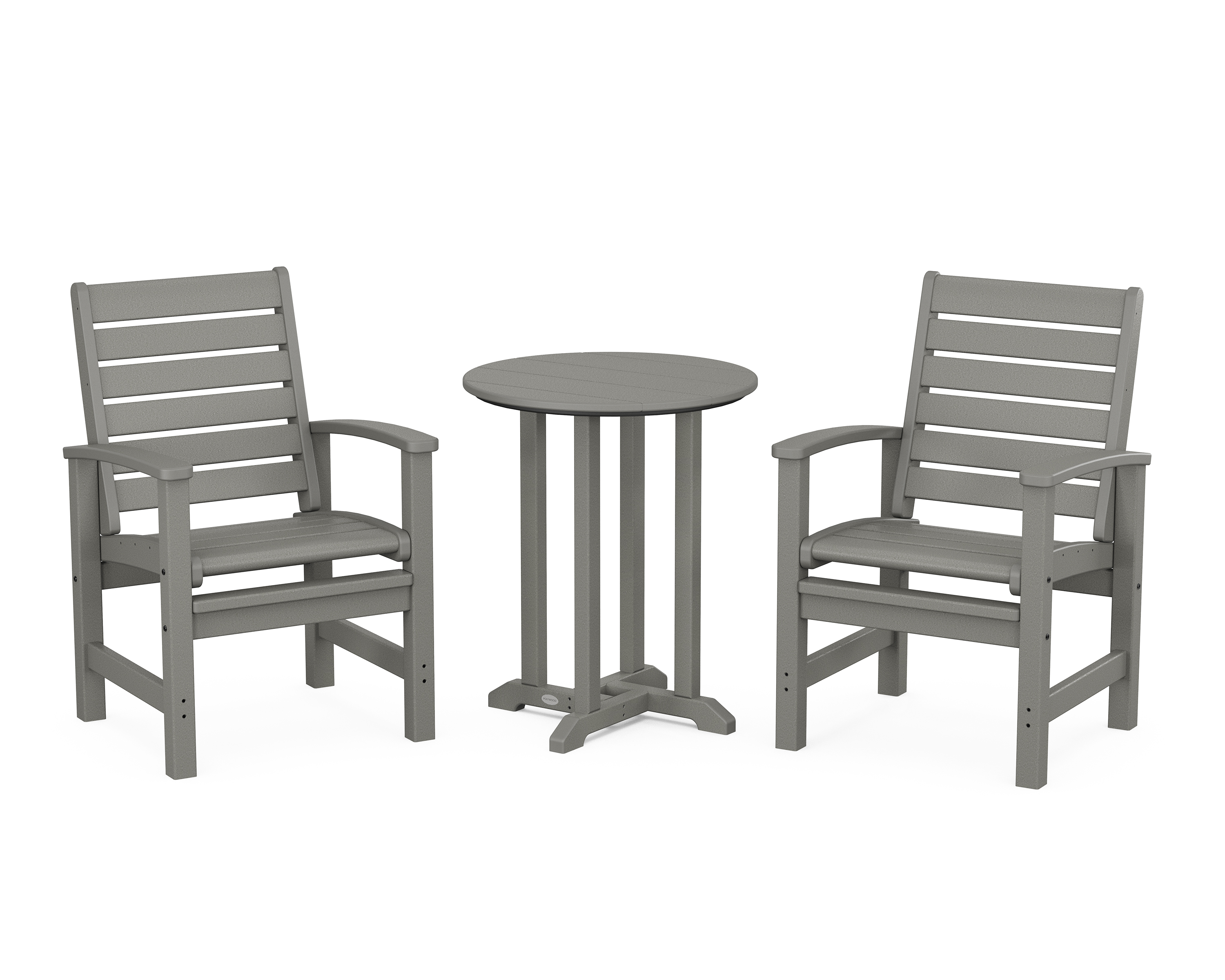 POLYWOOD Signature 3-Piece Round Farmhouse Bistro Dining Set