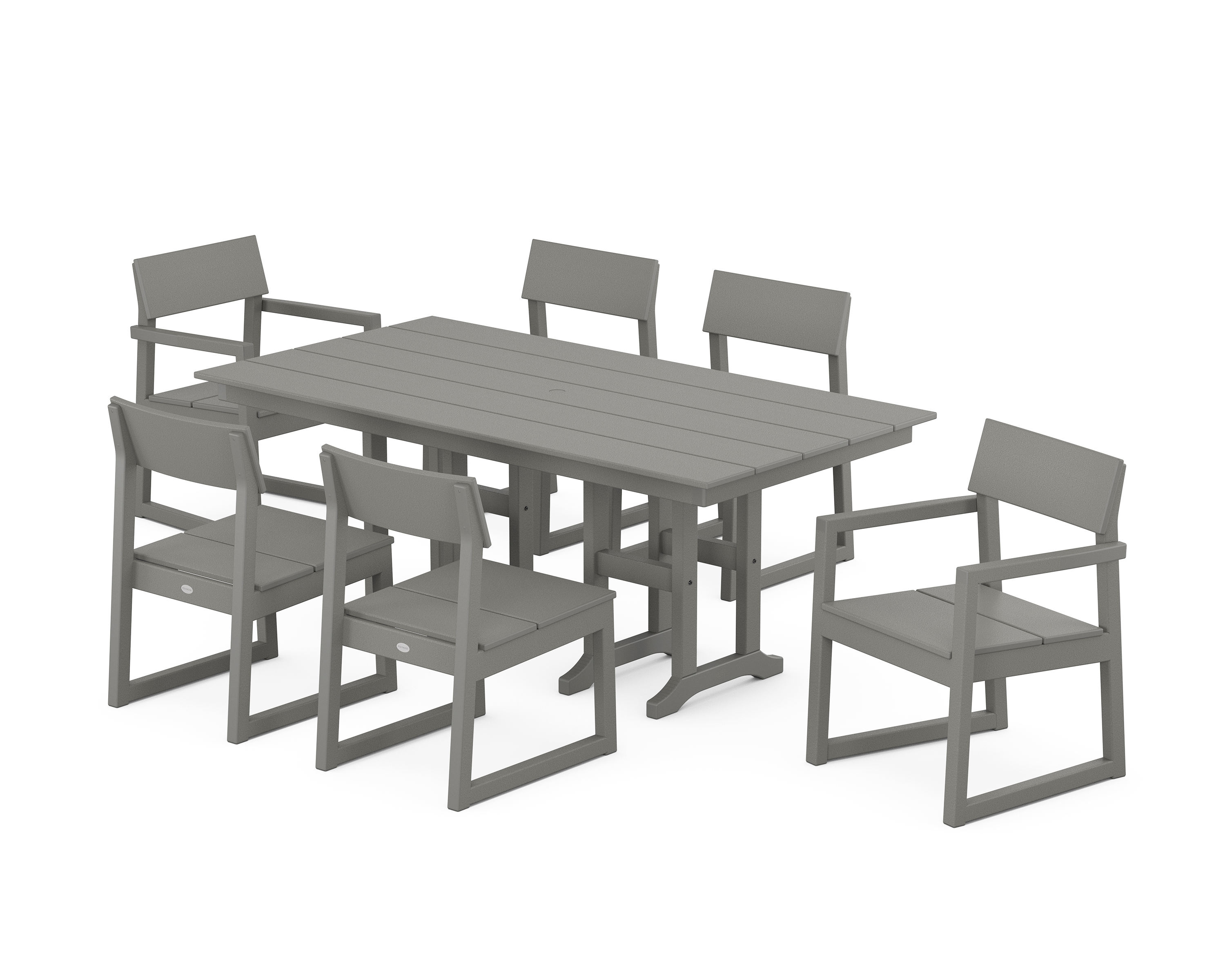 POLYWOOD EDGE 7-Piece Farmhouse Dining Set