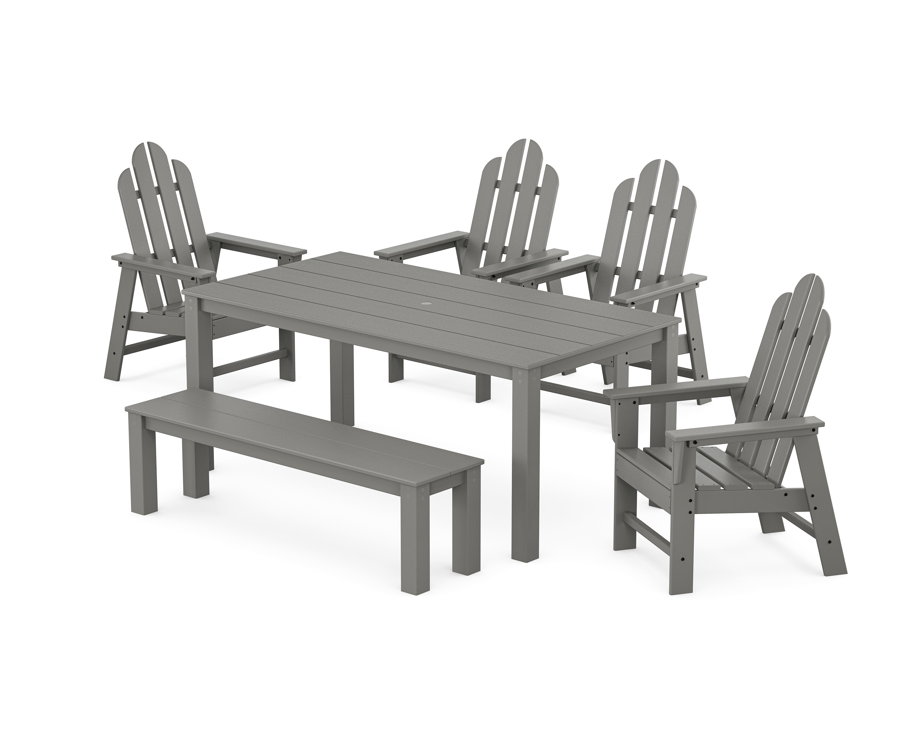 POLYWOOD Long Island 6-Piece Parsons Dining Set with Bench