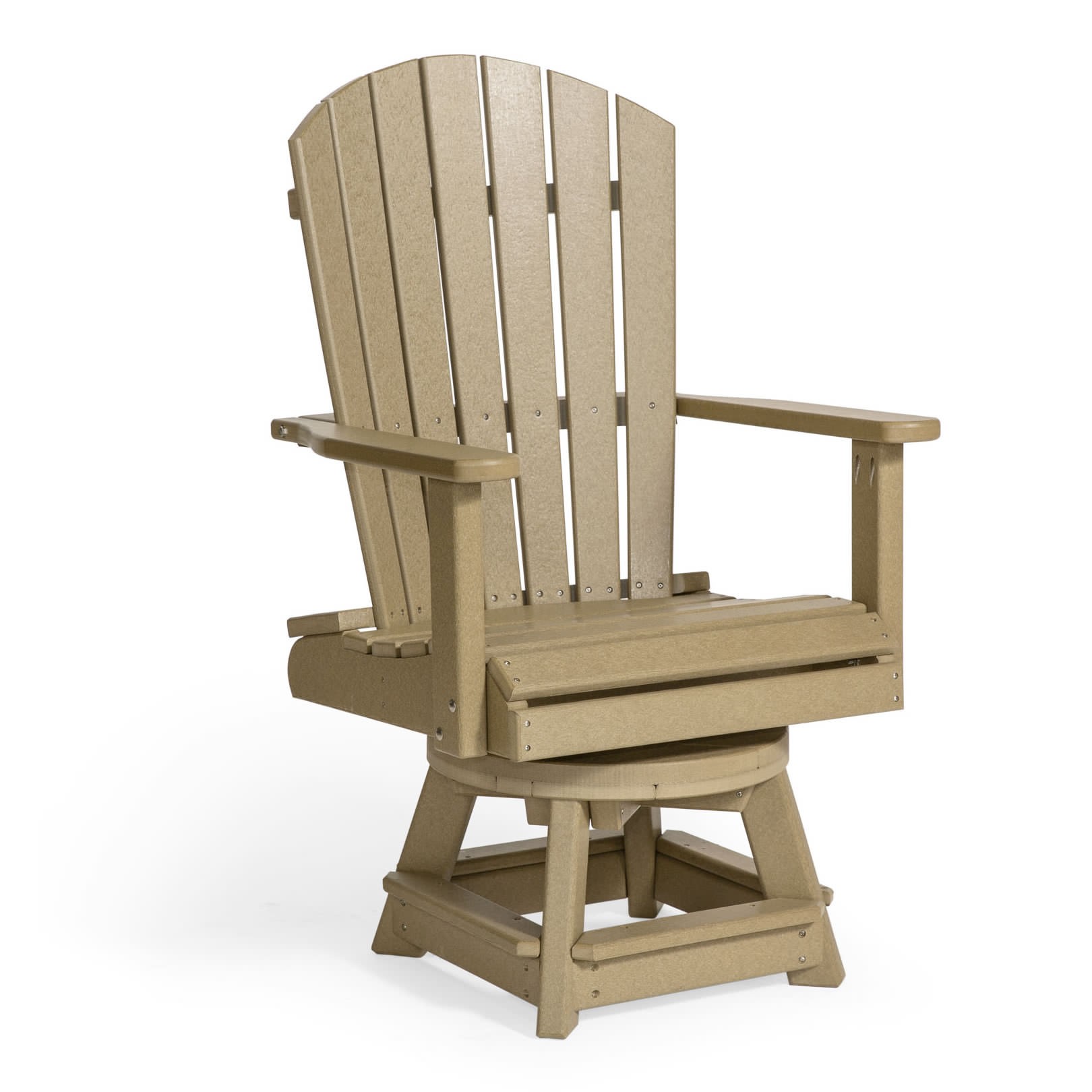 Amish Poly Fan-Back Swivel Dining Chair