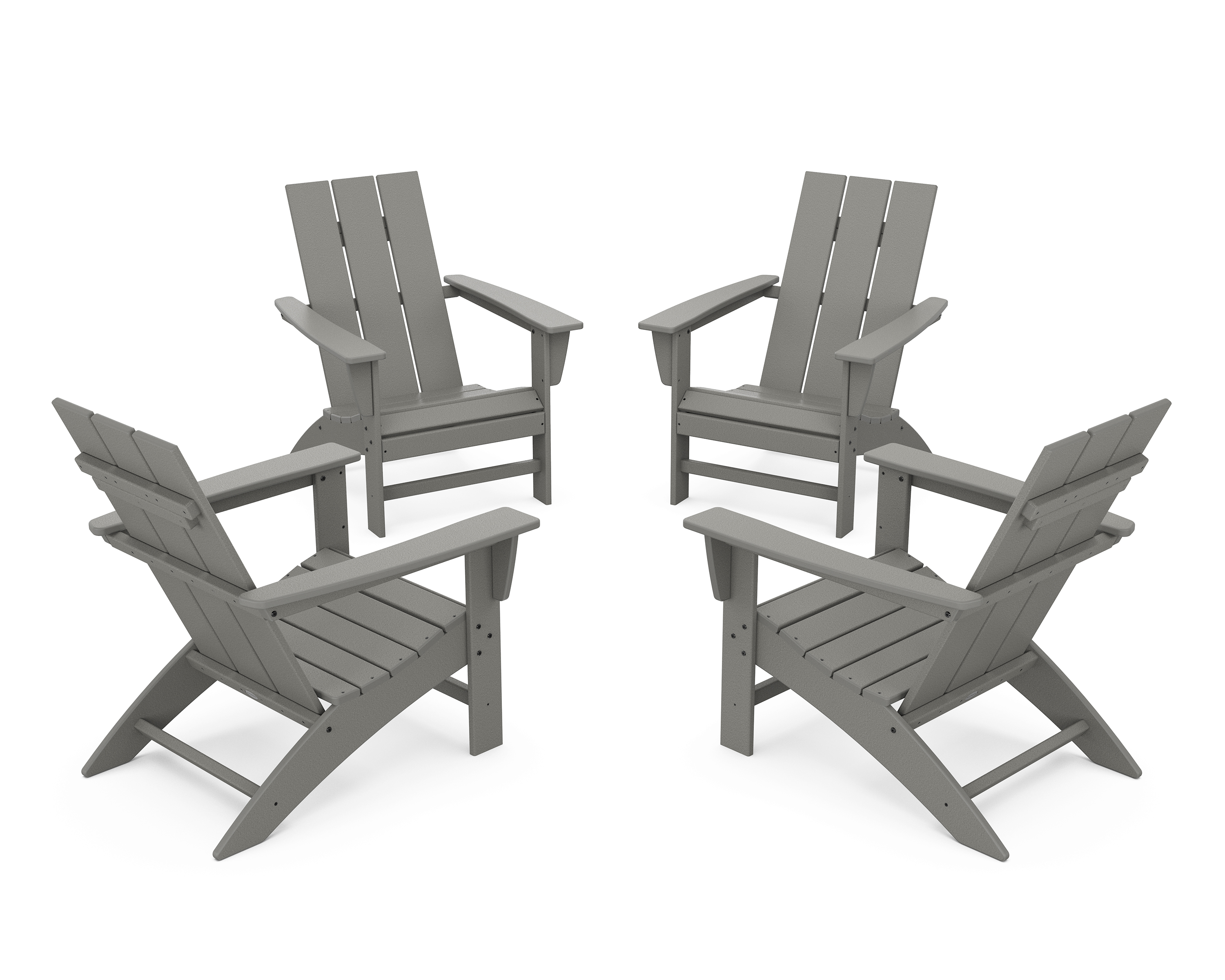 POLYWOOD 4-Piece Modern Adirondack Chair Conversation Set